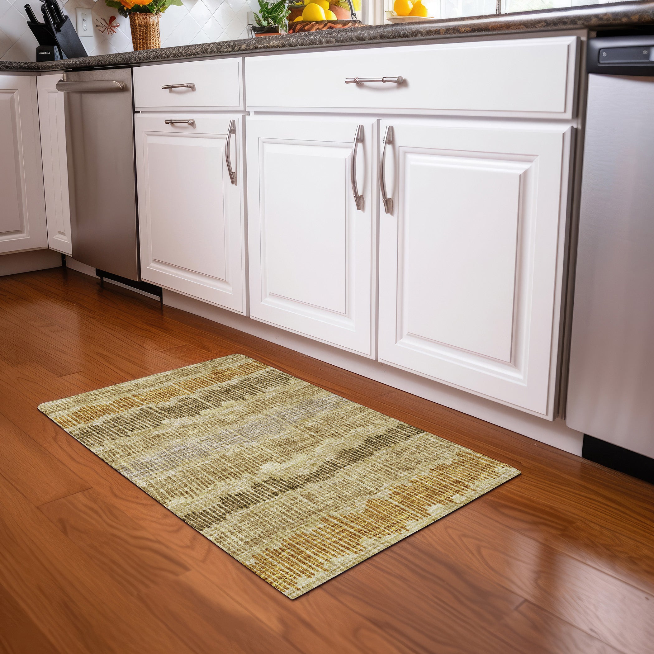 Lima Machine Washable Transitional Gold Rug 1'8" x 2'6" #shape_Rectangle