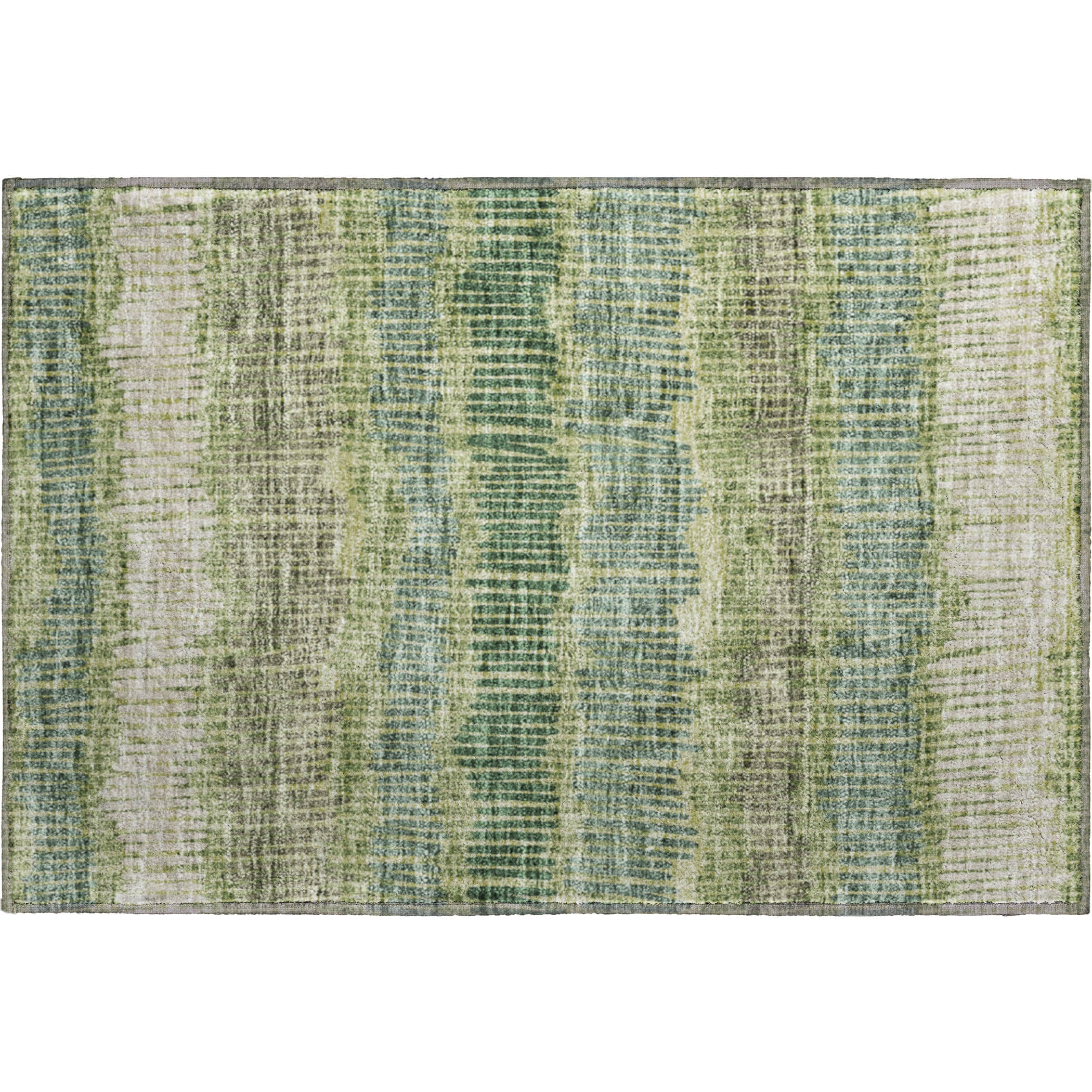 Lima Machine Washable Transitional Green Rug 1'8" x 2'6" #shape_Rectangle