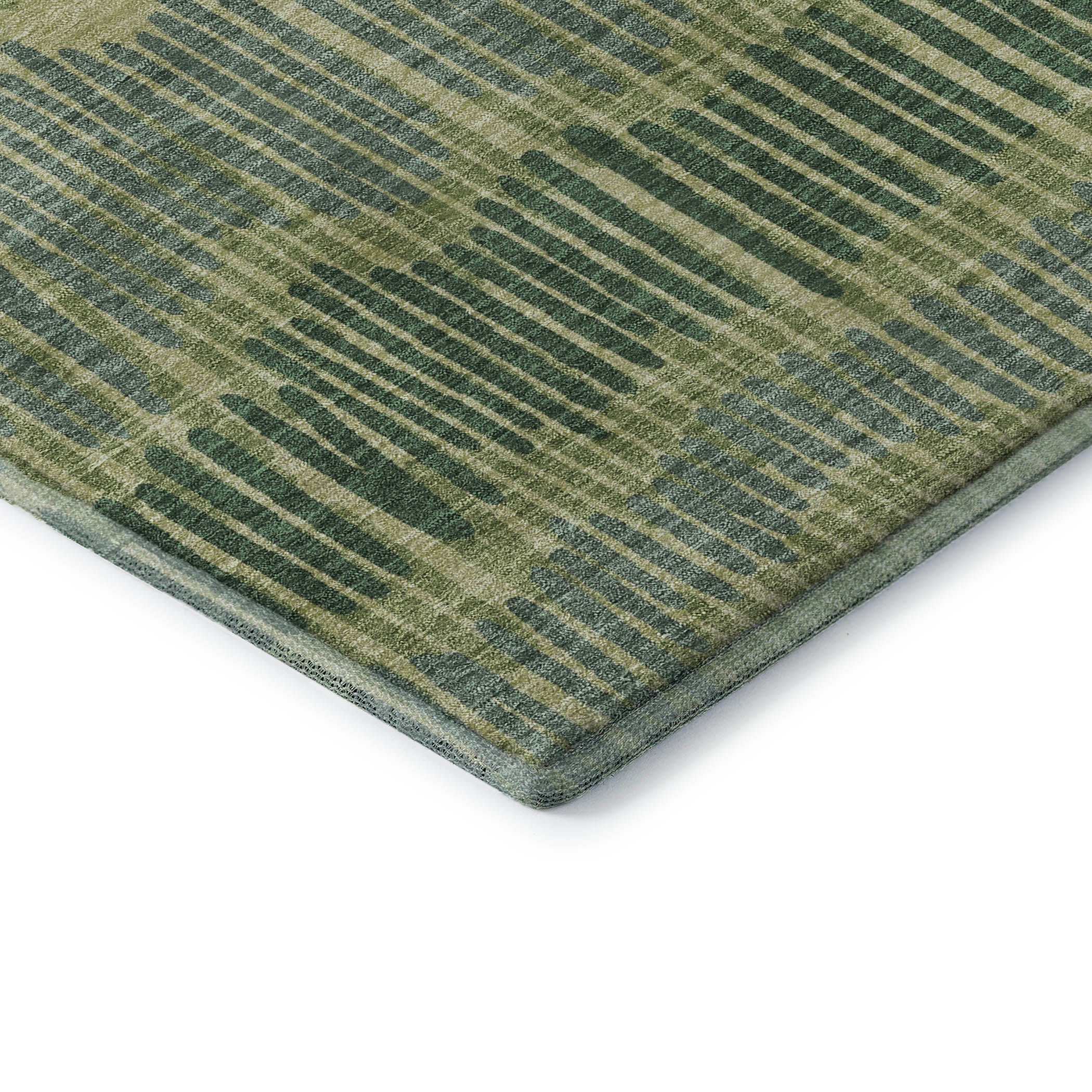 Lima Machine Washable Transitional Green Rug 1'8" x 2'6" #shape_Rectangle