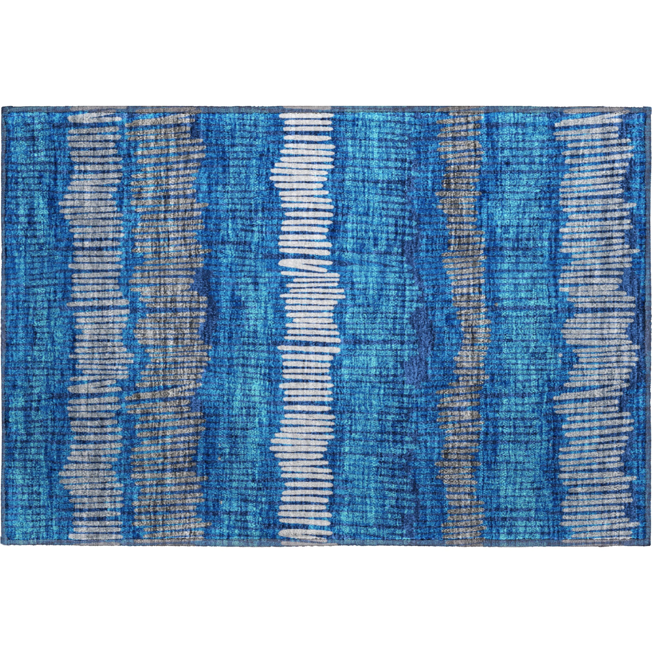Lima Machine Washable Transitional Navy Blue Rug 1'8" x 2'6" #shape_Rectangle