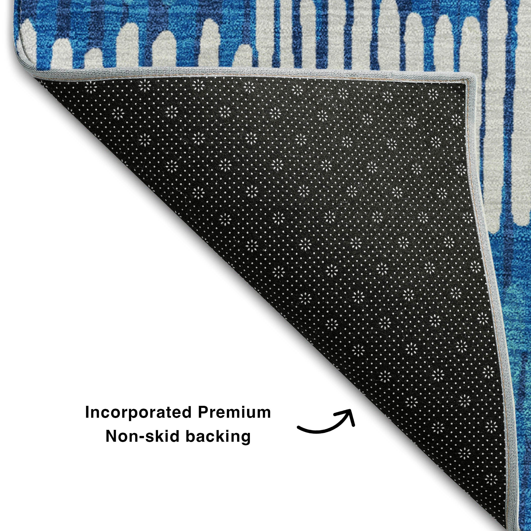 Lima Machine Washable Transitional Navy Blue Rug 1'8" x 2'6" #shape_Rectangle