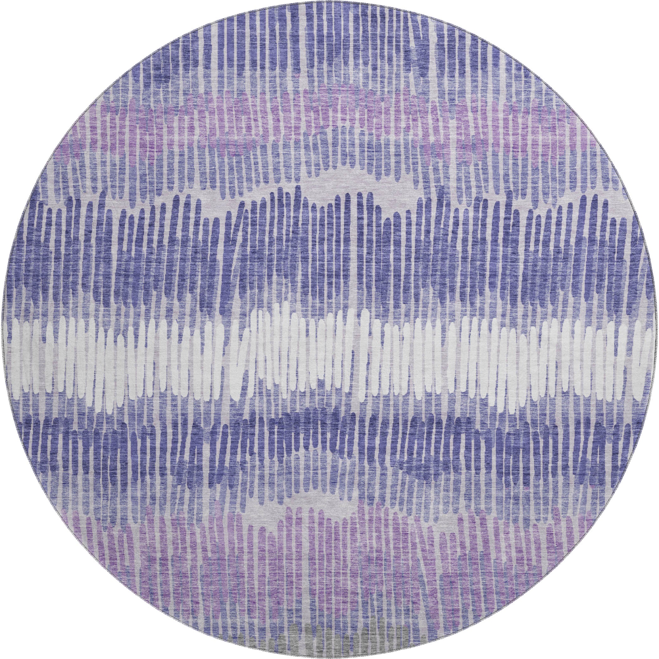 Lima Machine Washable Transitional Purple Rug 8' x 8' #shape_Round