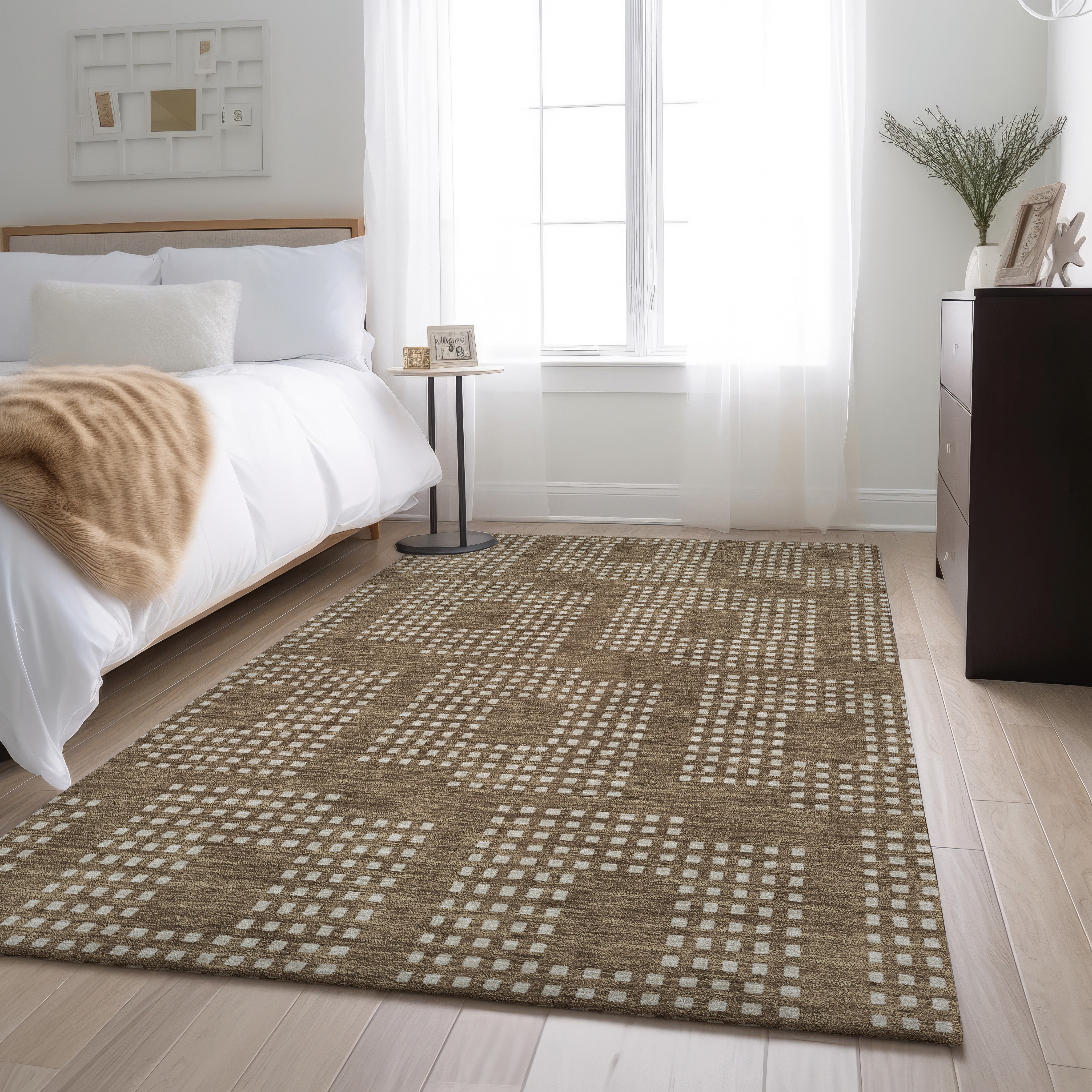 Valletta Machine Washable Transitional Brown Rug 2'6" x 3'10" #shape_Rectangle