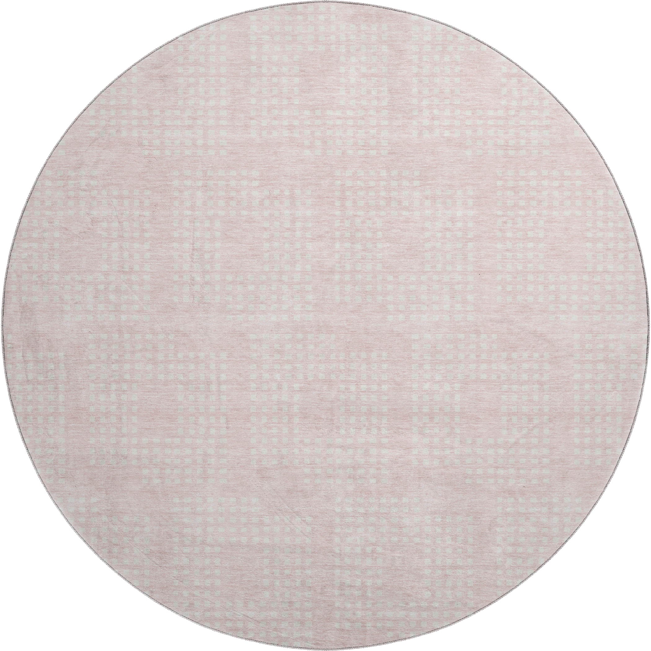 Valletta Machine Washable Transitional Pink Rug 8' x 8' #shape_Round