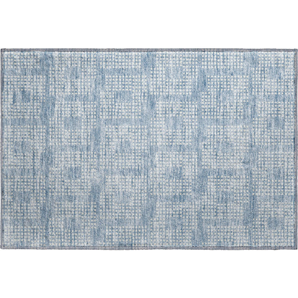 Valletta Machine Washable Transitional Sky Blue Rug 1'8" x 2'6"