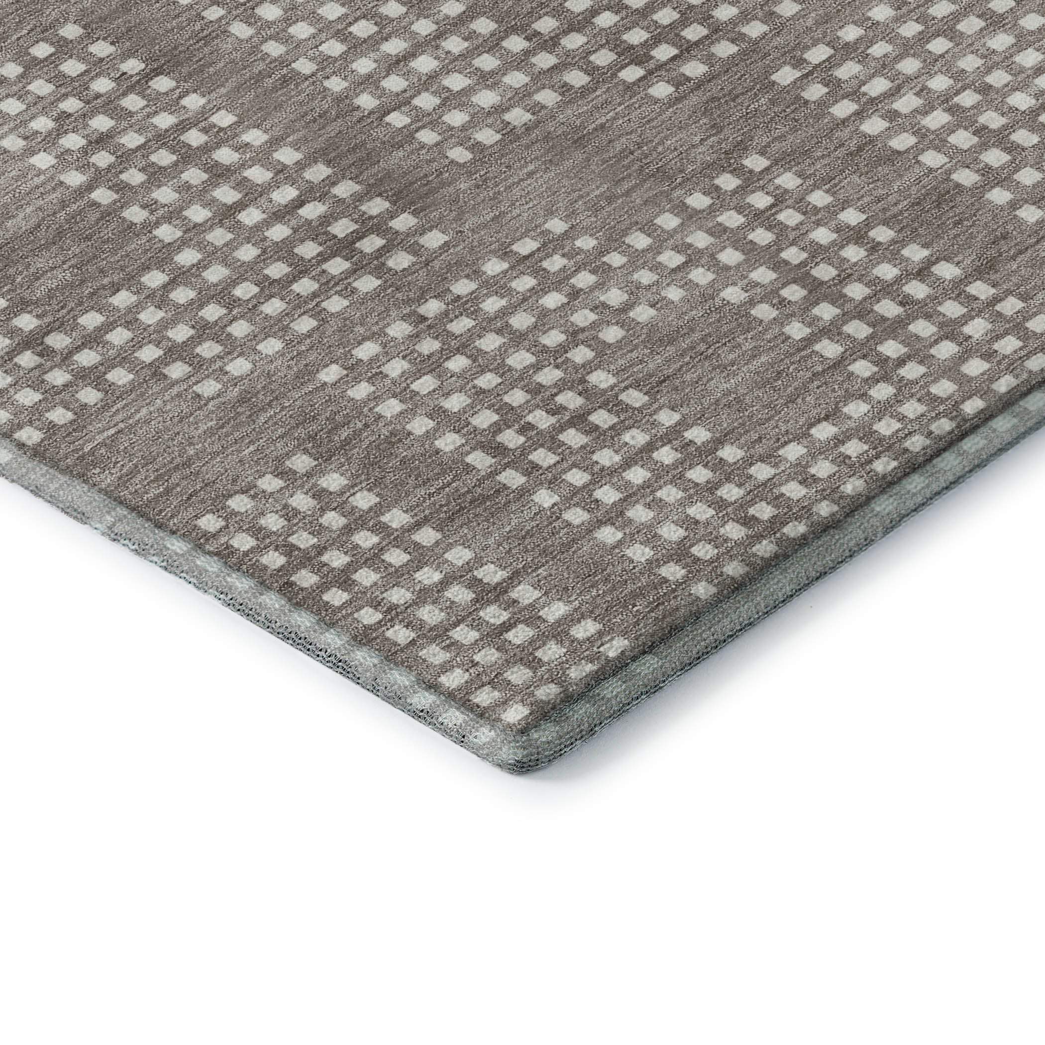 Valletta Machine Washable Transitional Taupe Brown Rug 1'8" x 2'6" #shape_Rectangle
