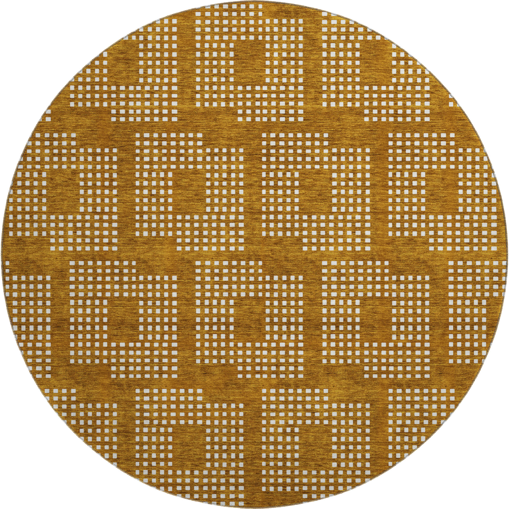 Valletta Machine Washable Transitional Terracotta Orange Rug 8' x 8' #shape_Round