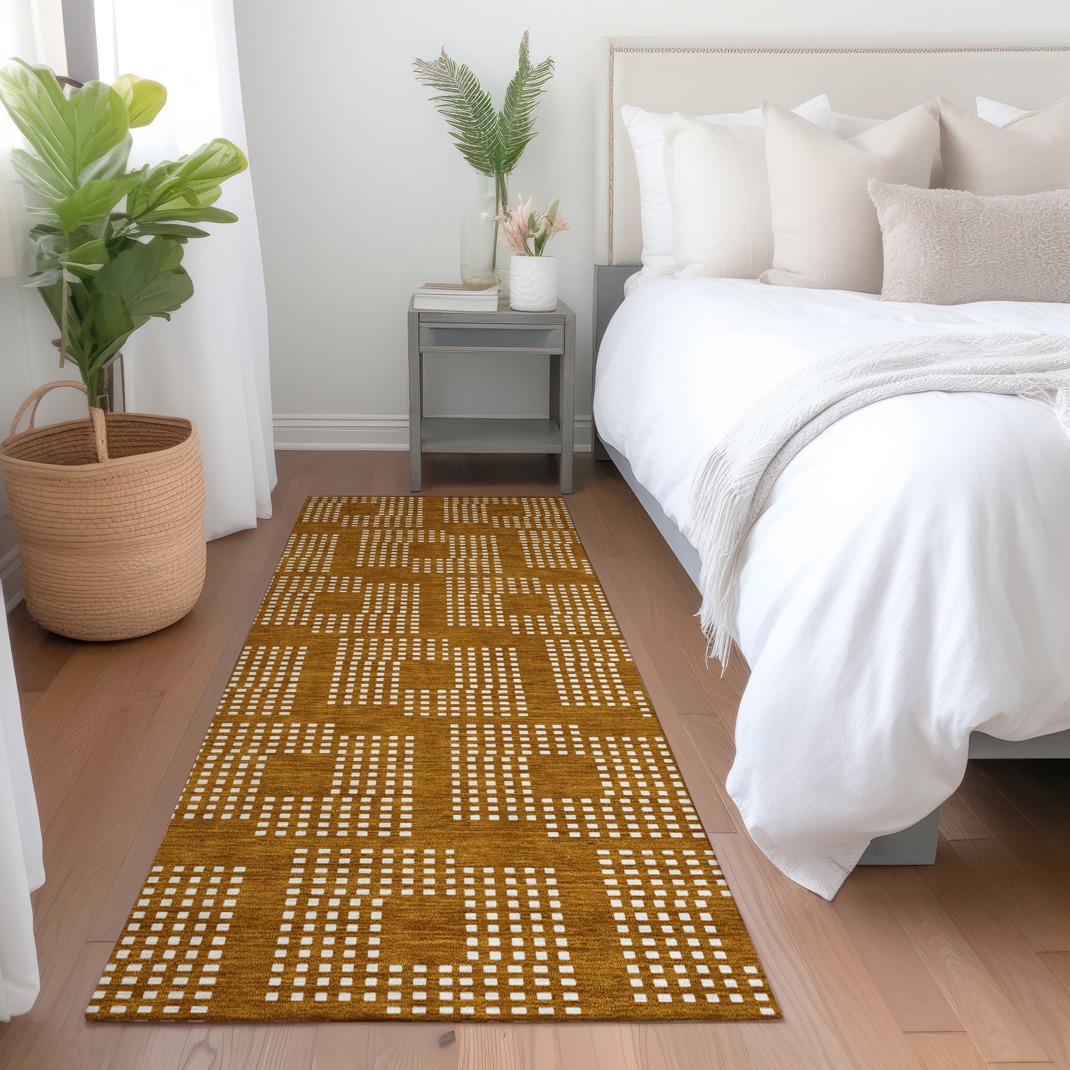 Valletta Machine Washable Transitional Terracotta Orange Rug 2'3" x 7'6" #shape_Runner