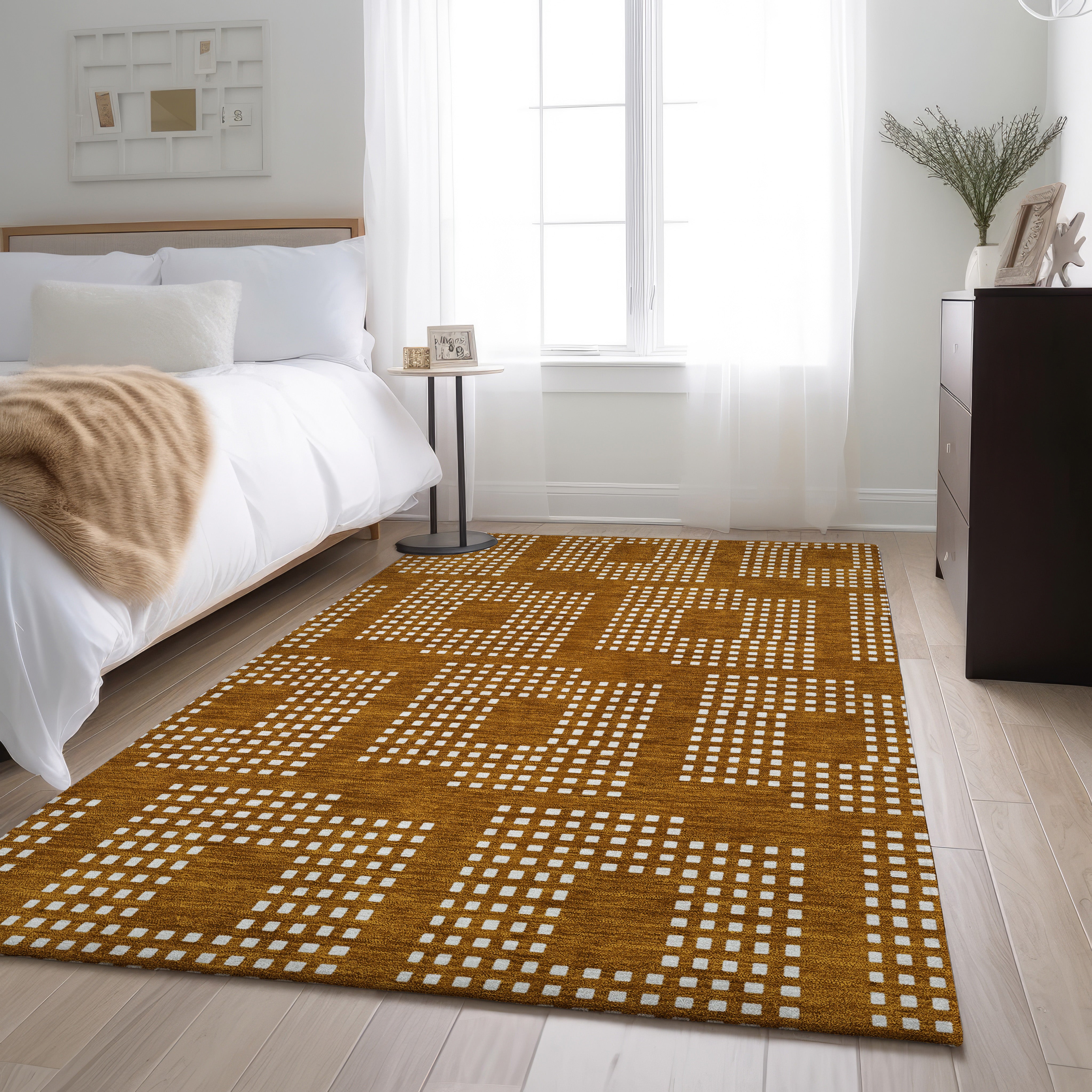 Valletta Machine Washable Transitional Terracotta Orange Rug 2'6" x 3'10" #shape_Rectangle