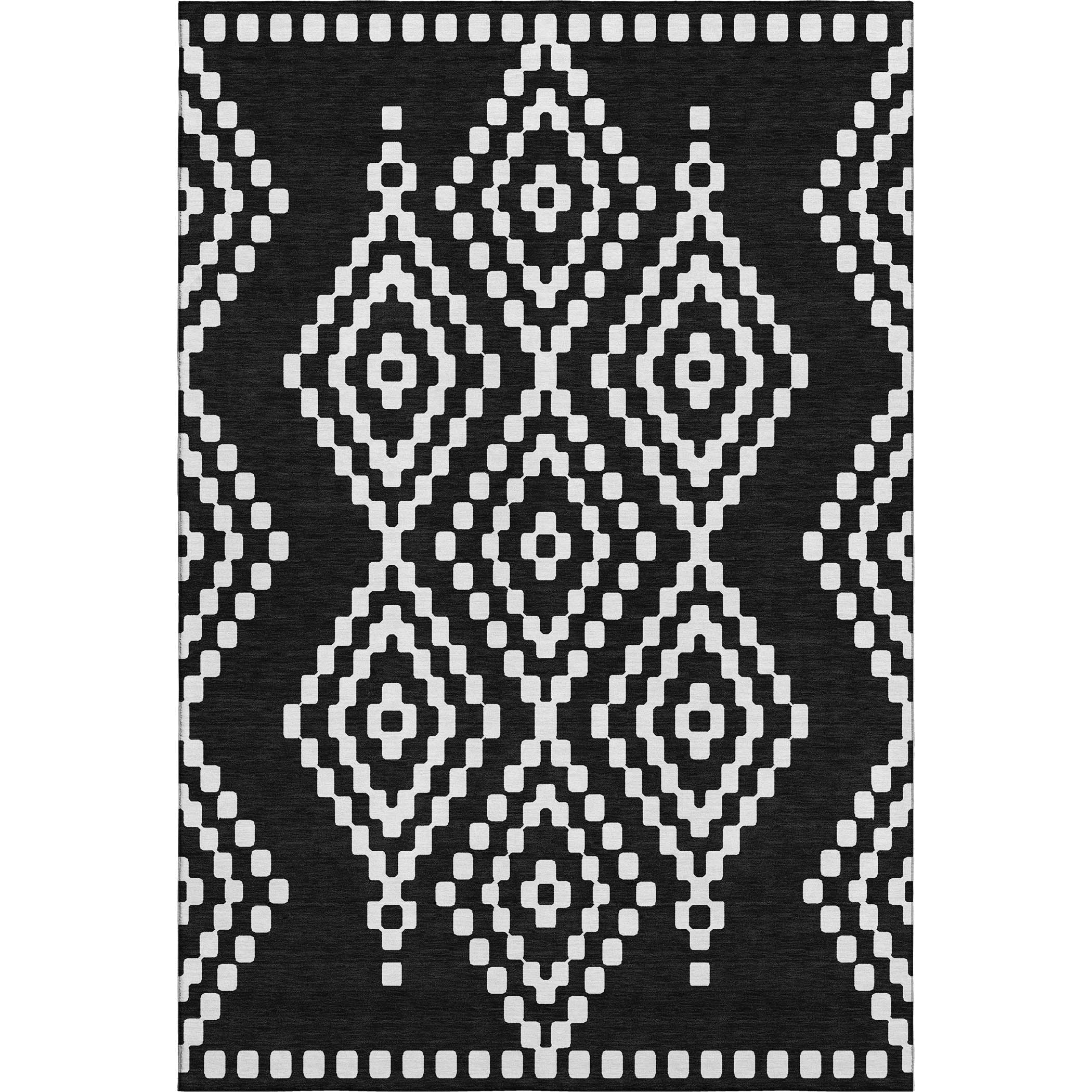 Reykjavik Machine Washable Transitional Black Rug 2'6" x 3'10" #shape_Rectangle