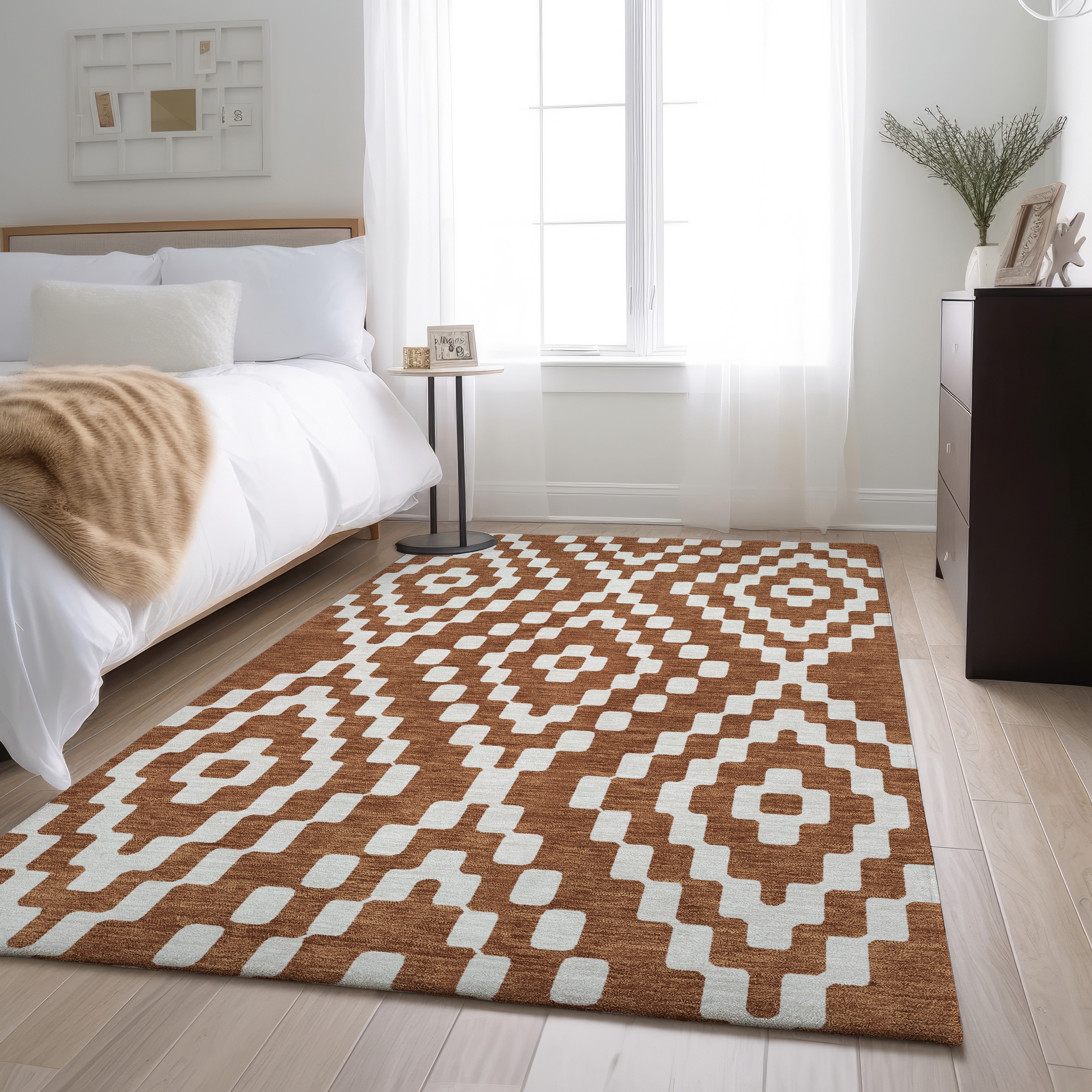 Reykjavik Machine Washable Transitional Terracotta Orange Rug 2'6" x 3'10" #shape_Rectangle