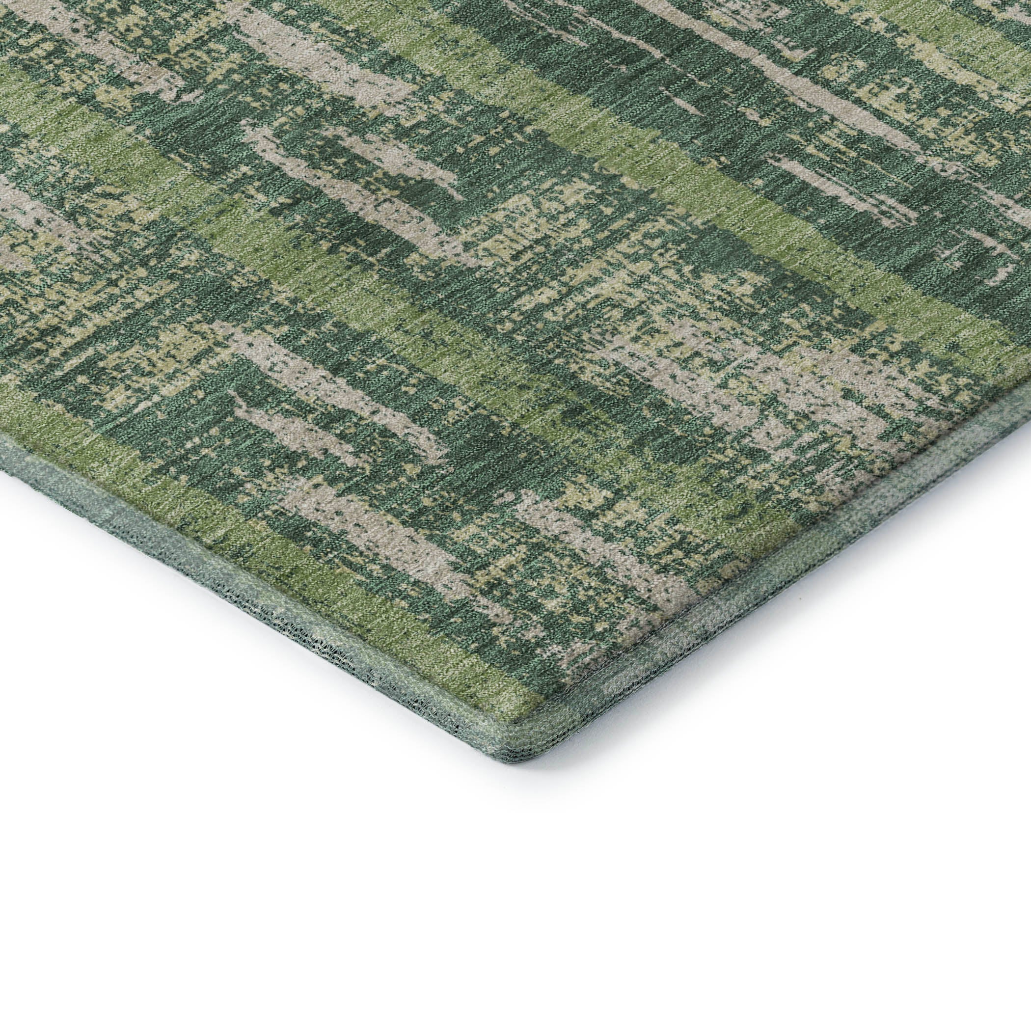Seoul Machine Washable Transitional Green Rug 1'8" x 2'6" #shape_Rectangle