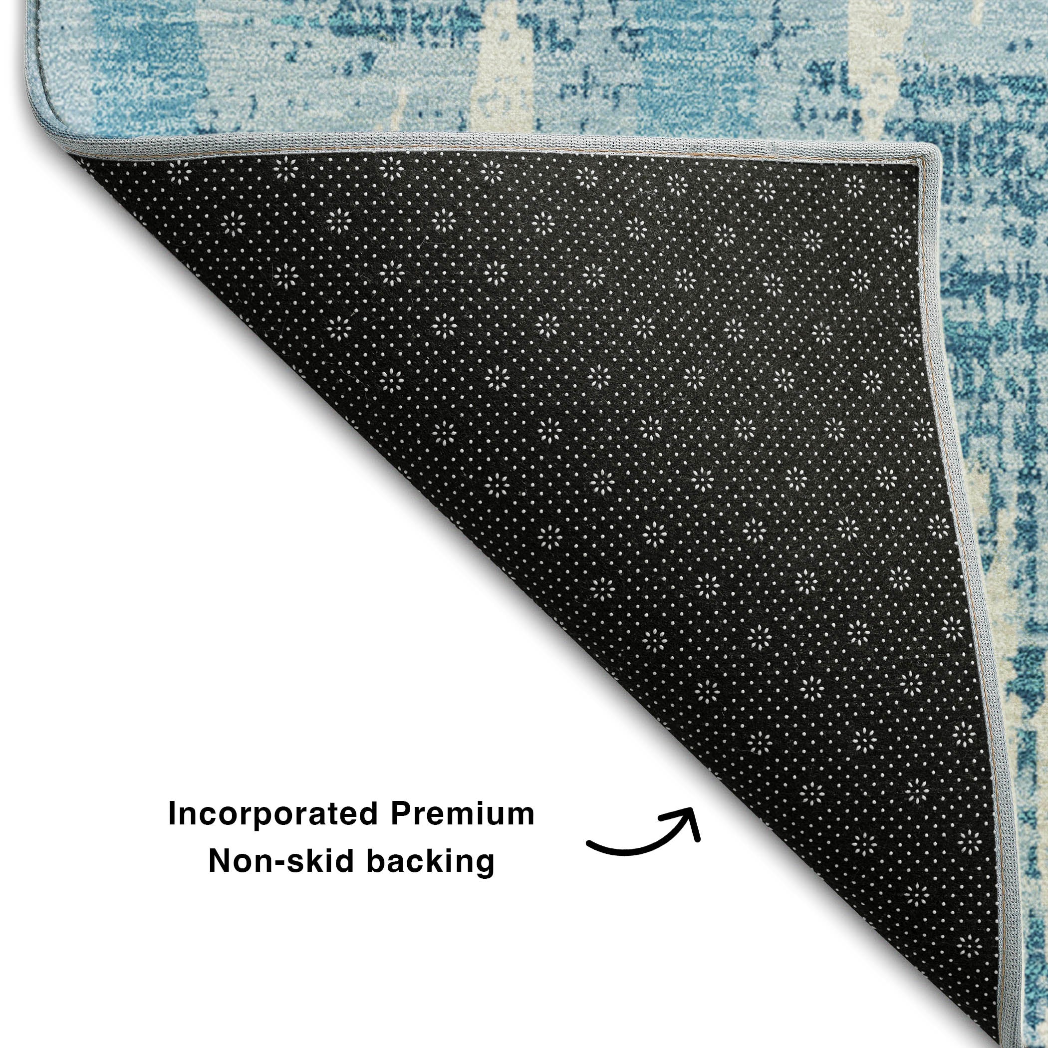 Seoul Machine Washable Transitional Sky Blue Rug 1'8" x 2'6" #shape_Rectangle