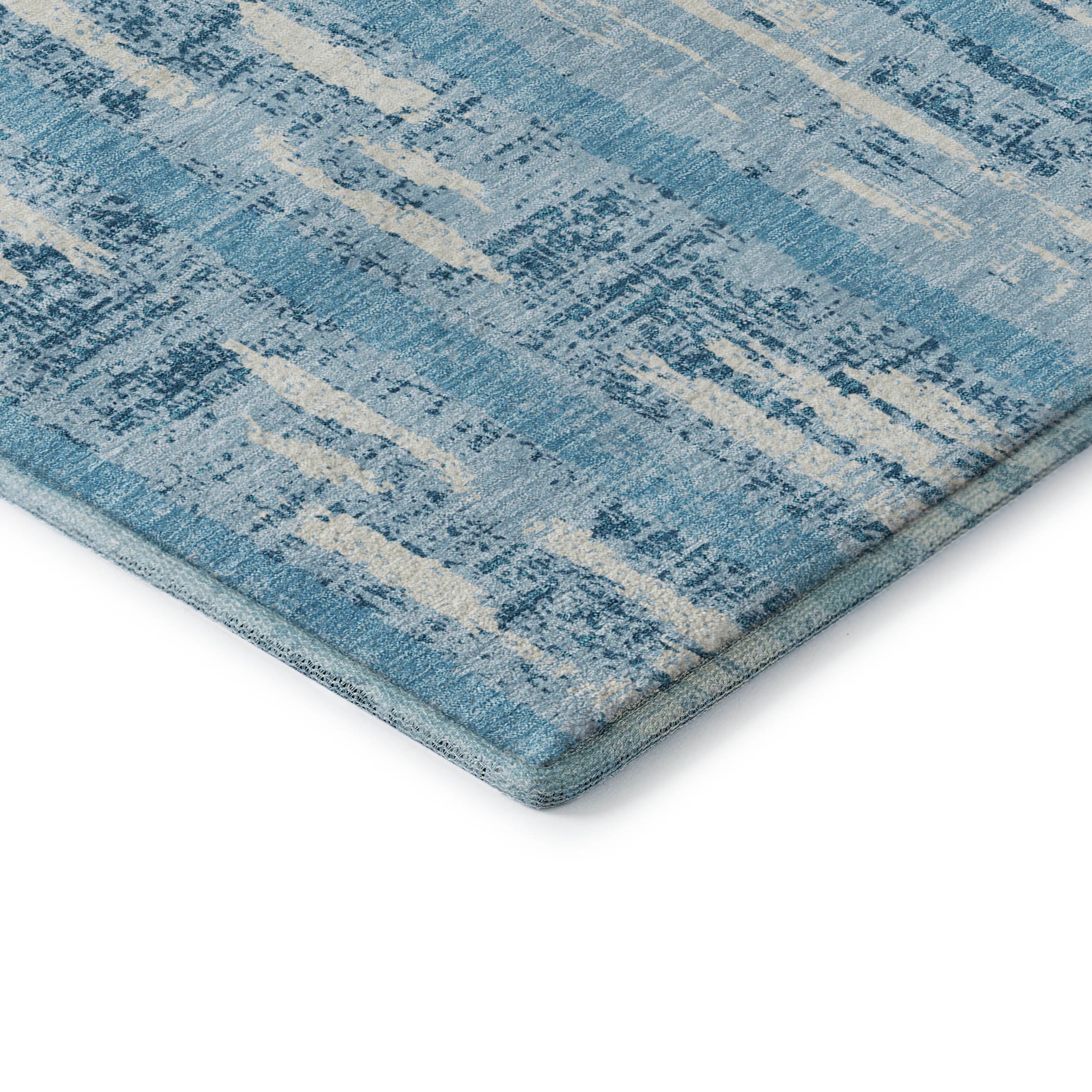 Seoul Machine Washable Transitional Sky Blue Rug 1'8" x 2'6" #shape_Rectangle
