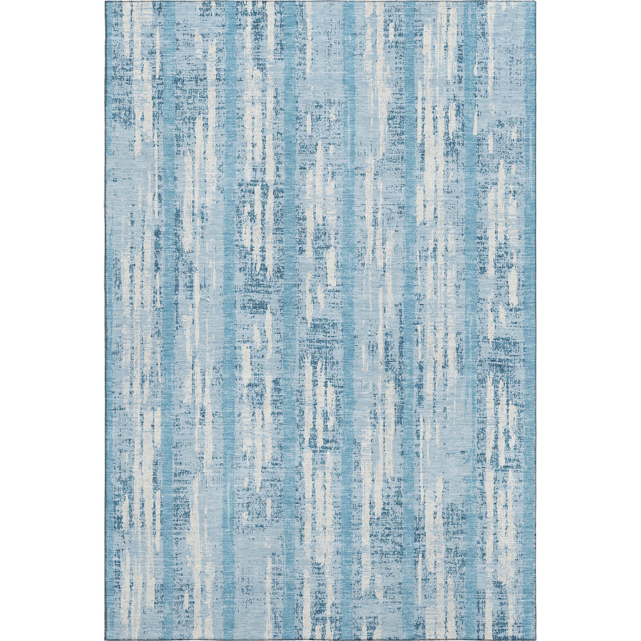 Seoul Machine Washable Transitional Sky Blue Rug 2'6" x 3'10" #shape_Rectangle