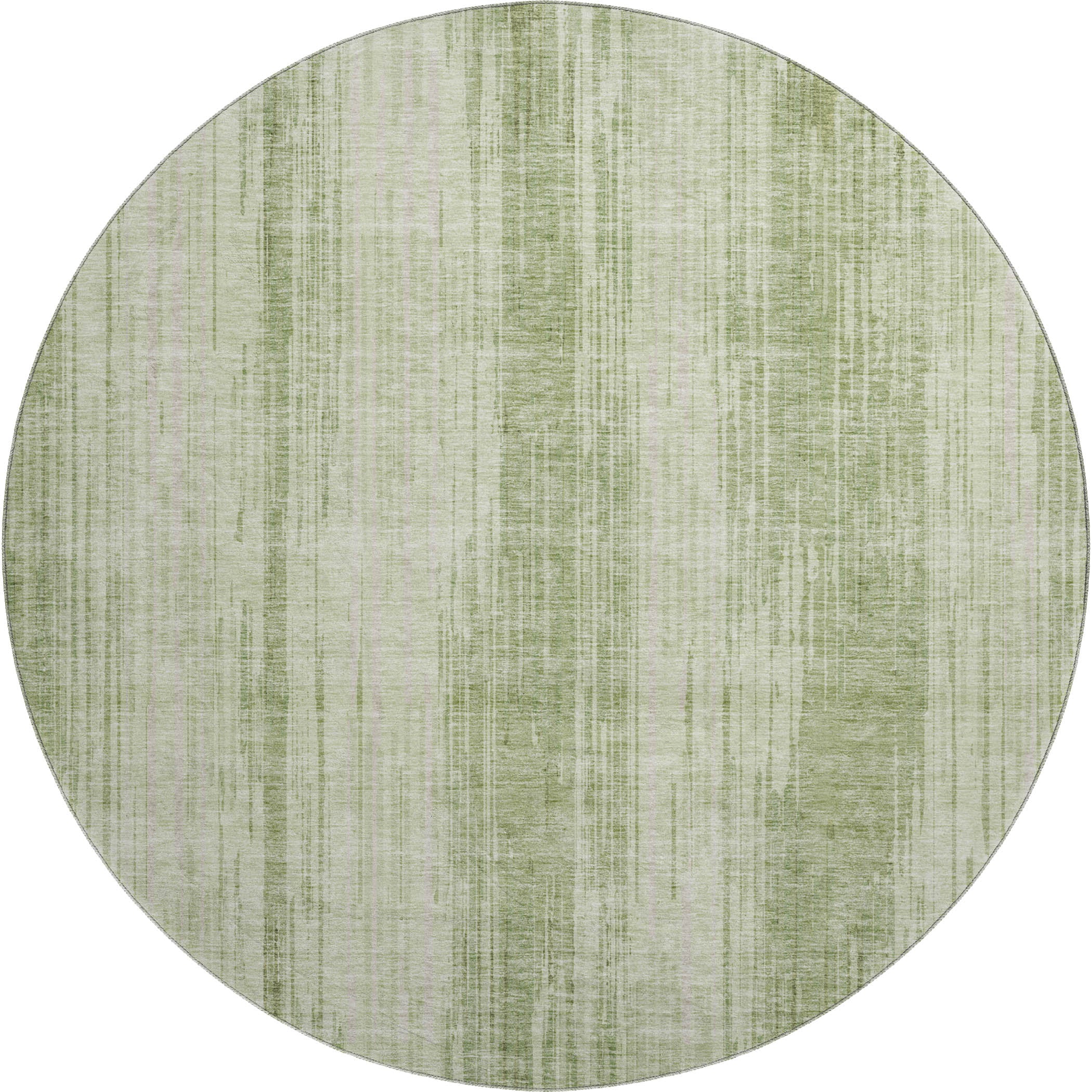 Antigua Machine Washable Transitional Aloe Green Rug 8' x 8' #shape_Round