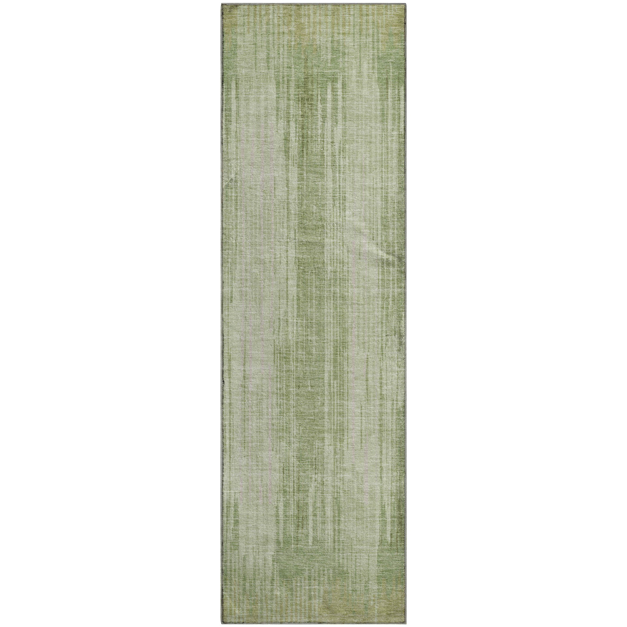 Antigua Machine Washable Transitional Aloe Green Rug 2'3" x 7'6" #shape_Runner