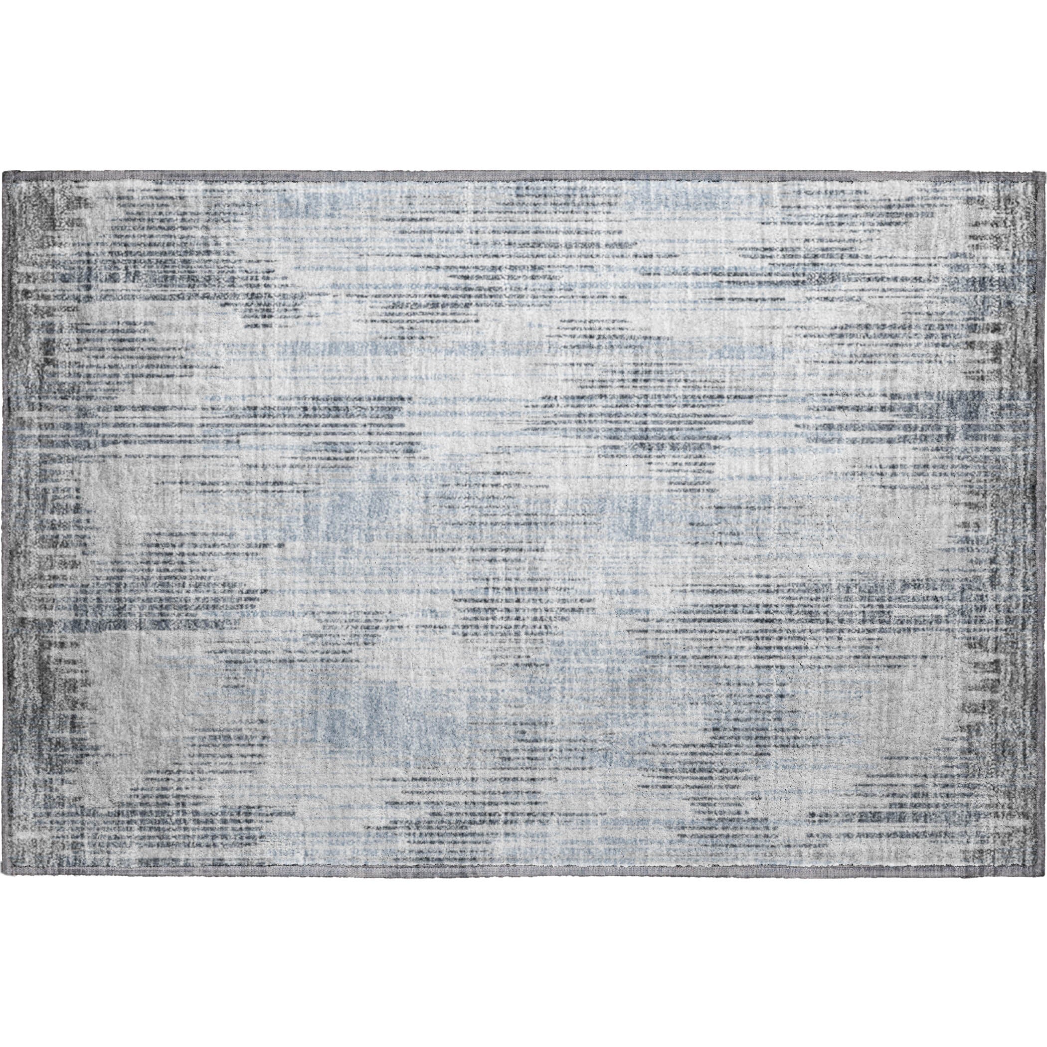 Antigua Machine Washable Transitional Gray Rug 1'8" x 2'6" #shape_Rectangle