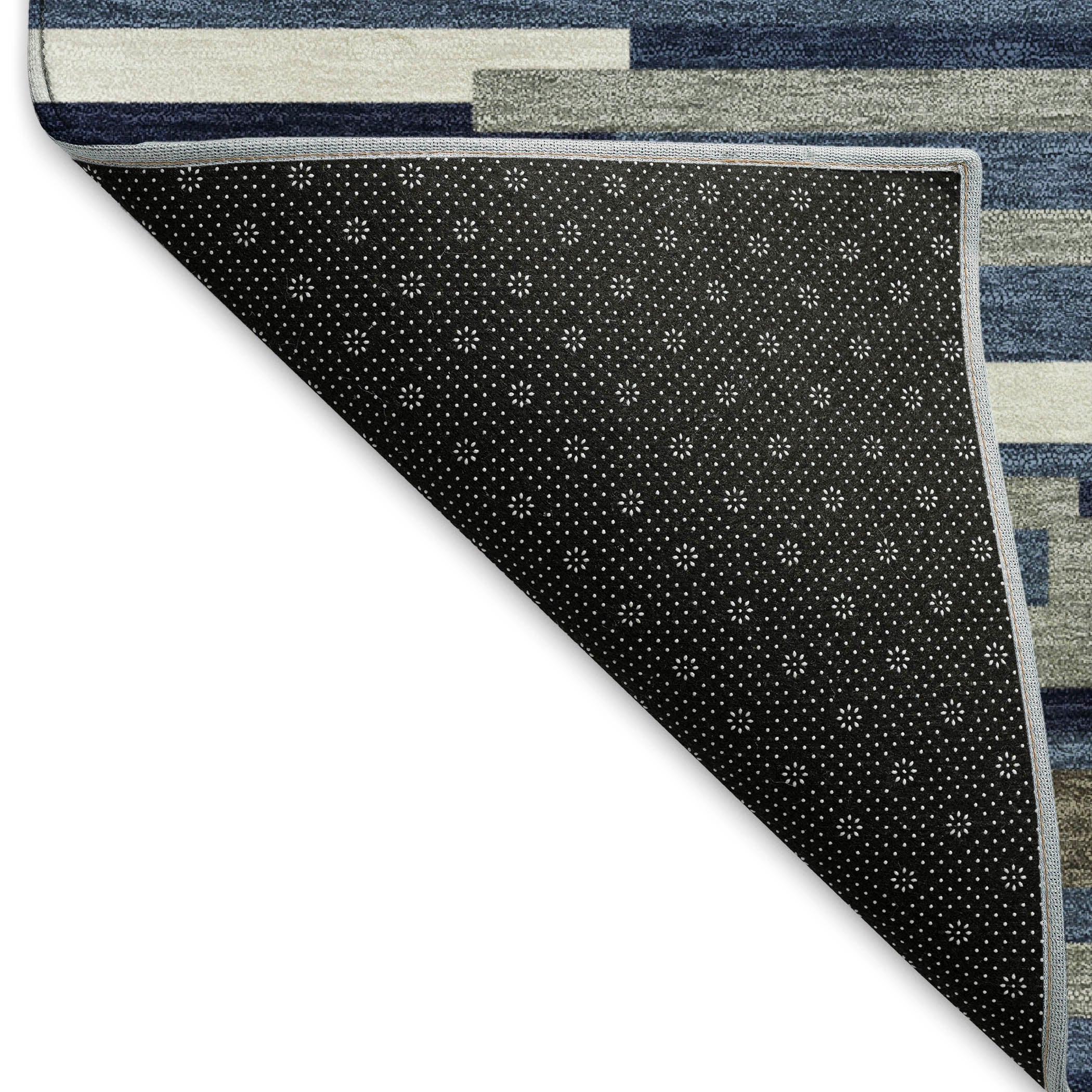 Cartagena Machine Washable Transitional Navy Blue Rug 1'8" x 2'6" #shape_Rectangle