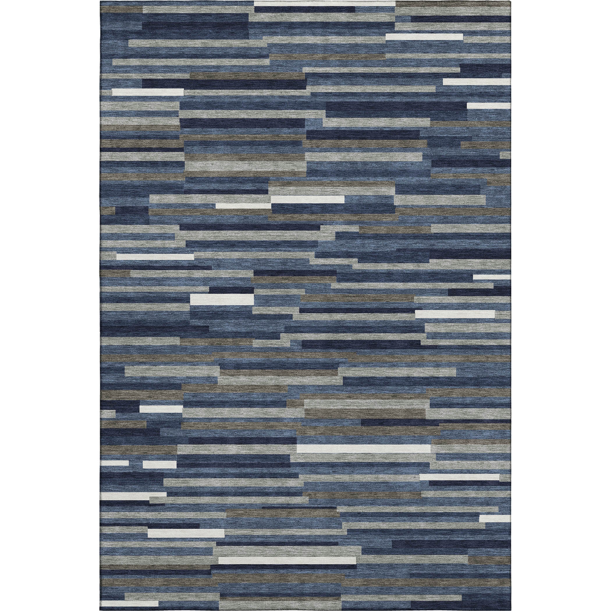 Cartagena Machine Washable Transitional Navy Blue Rug 2'6" x 3'10" #shape_Rectangle
