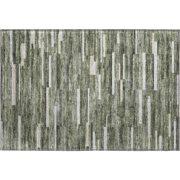 Cartagena Machine Washable Transitional Olive Green Rug 1'8" x 2'6"