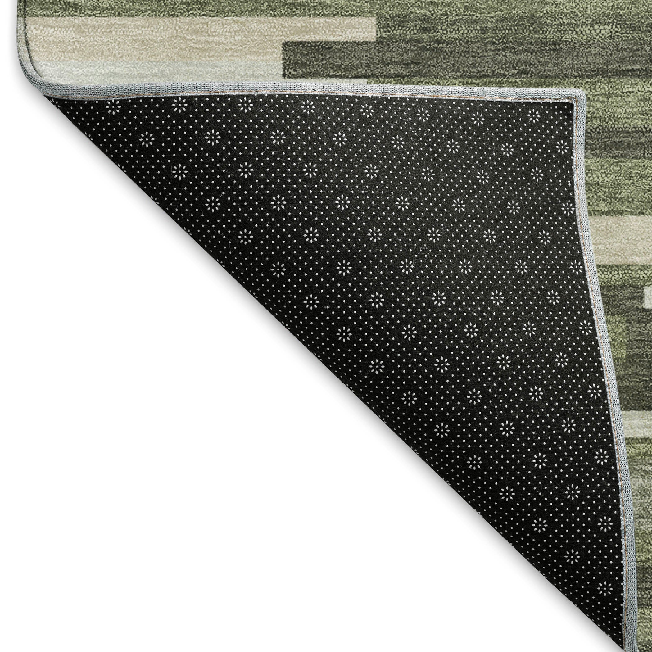Cartagena Machine Washable Transitional Olive Green Rug 1'8" x 2'6" #shape_Rectangle