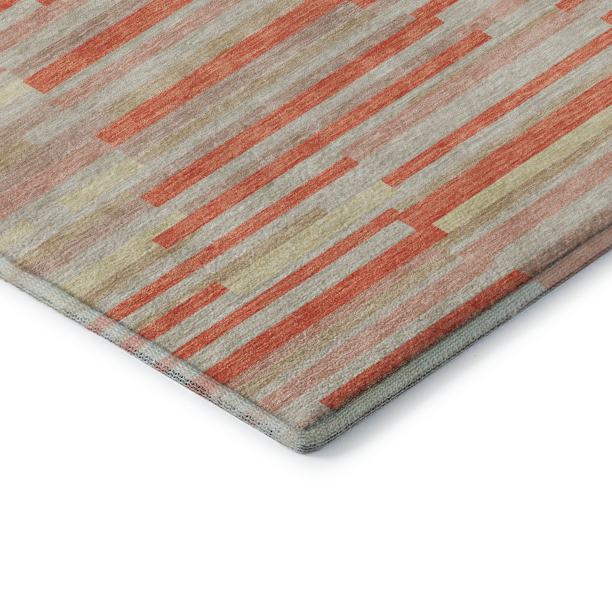 Cartagena Machine Washable Transitional Salmon Orange Rug 1'8" x 2'6" #shape_Rectangle
