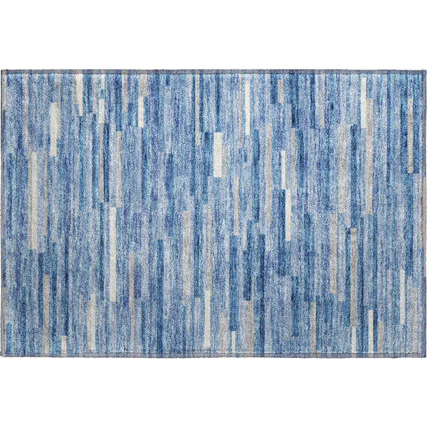 Cartagena Machine Washable Transitional Sky Blue Rug 1'8" x 2'6"