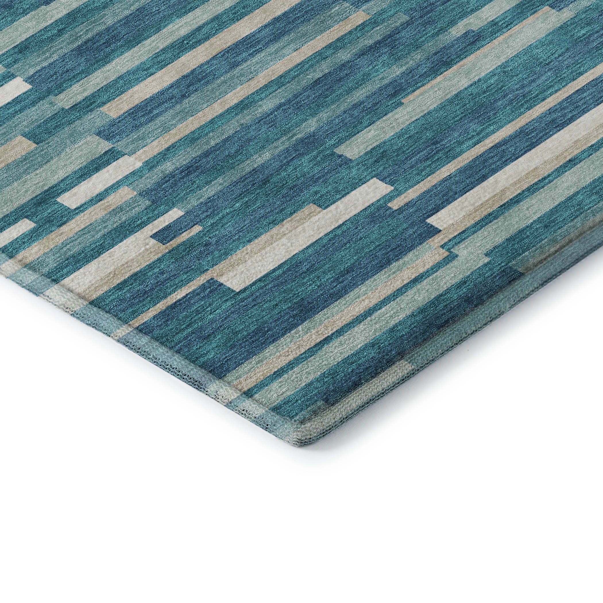Cartagena Machine Washable Transitional Teal Rug 1'8" x 2'6" #shape_Rectangle