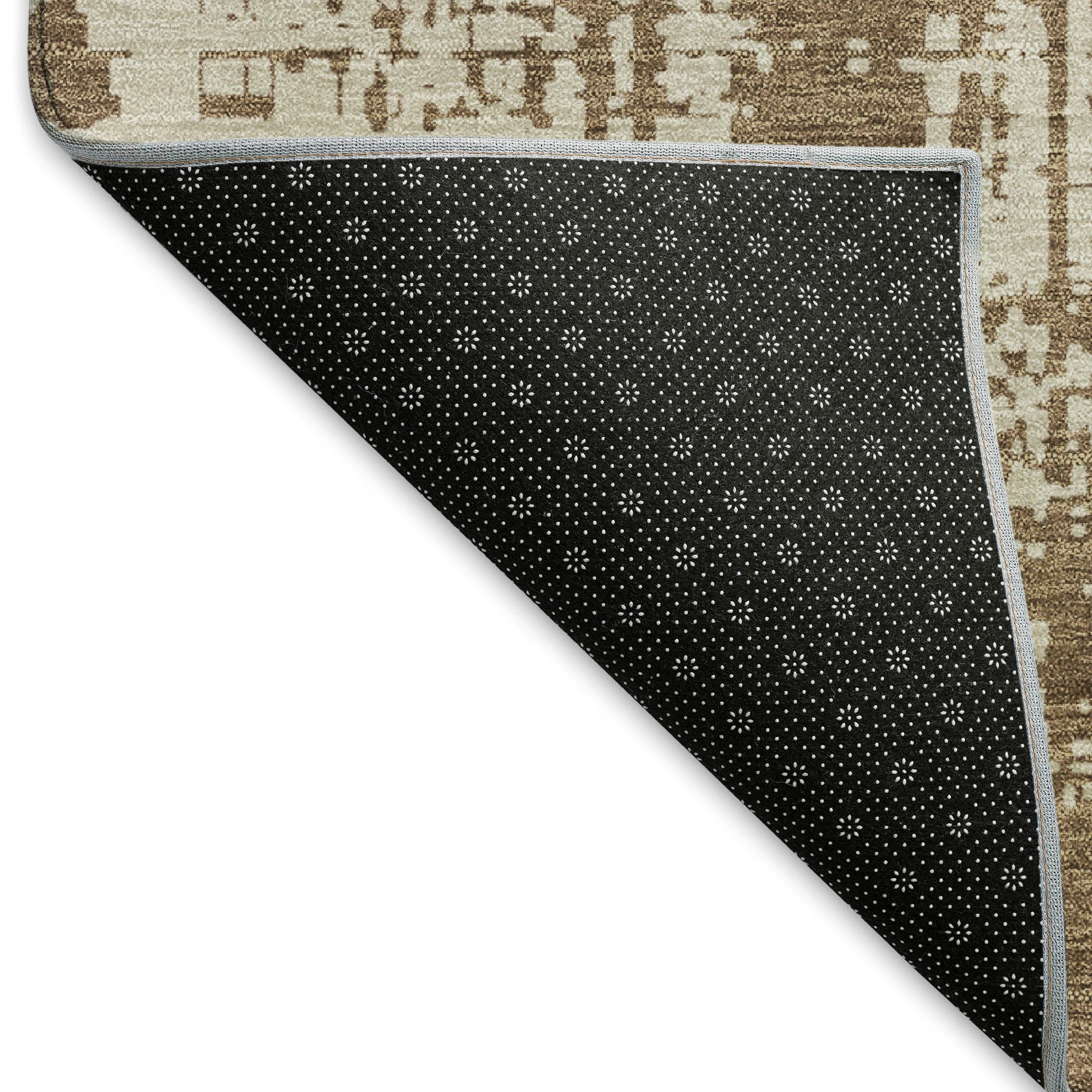 Queenstown Machine Washable Transitional Brown Rug 1'8" x 2'6" #shape_Rectangle