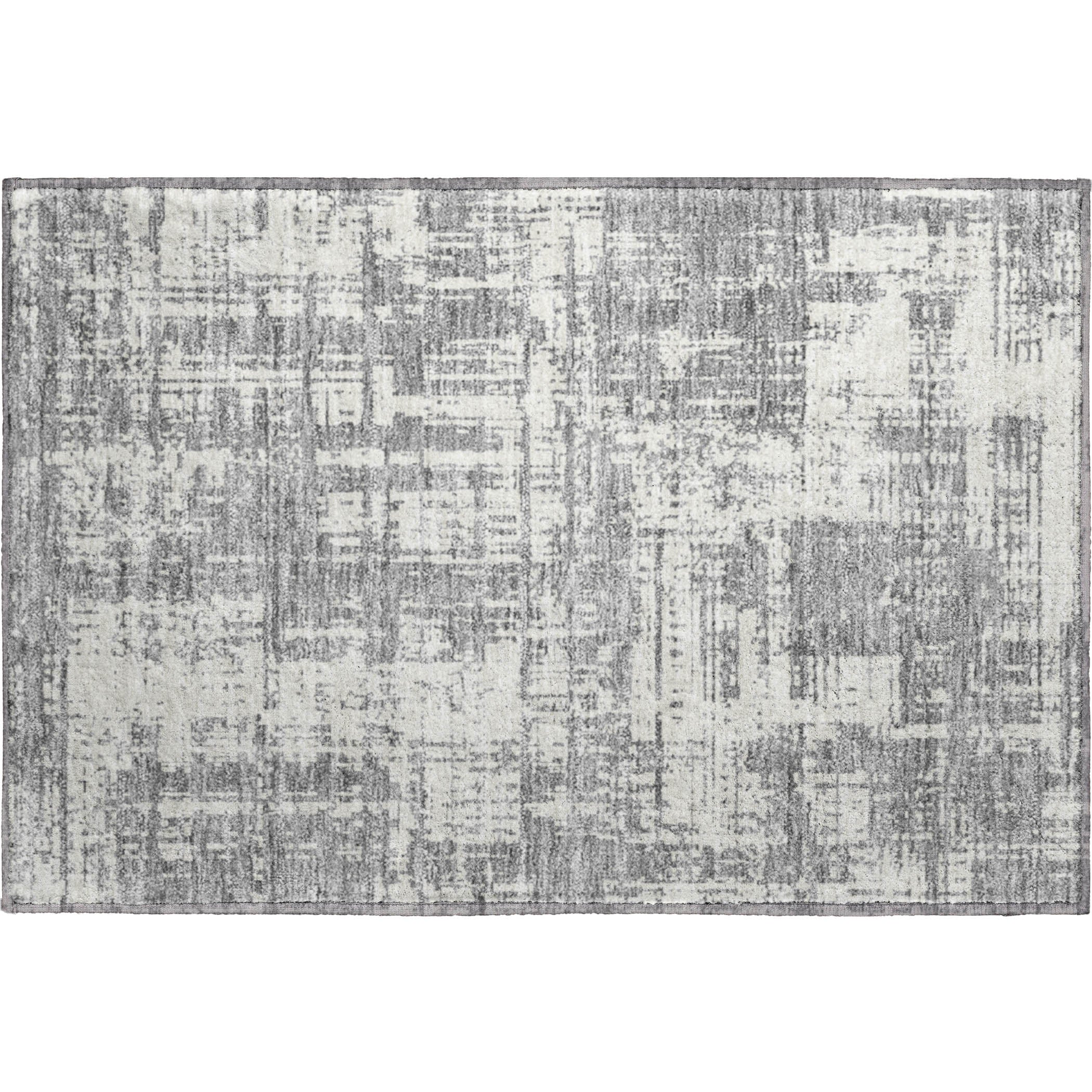 Queenstown Machine Washable Transitional Gray Rug 1'8" x 2'6" #shape_Rectangle