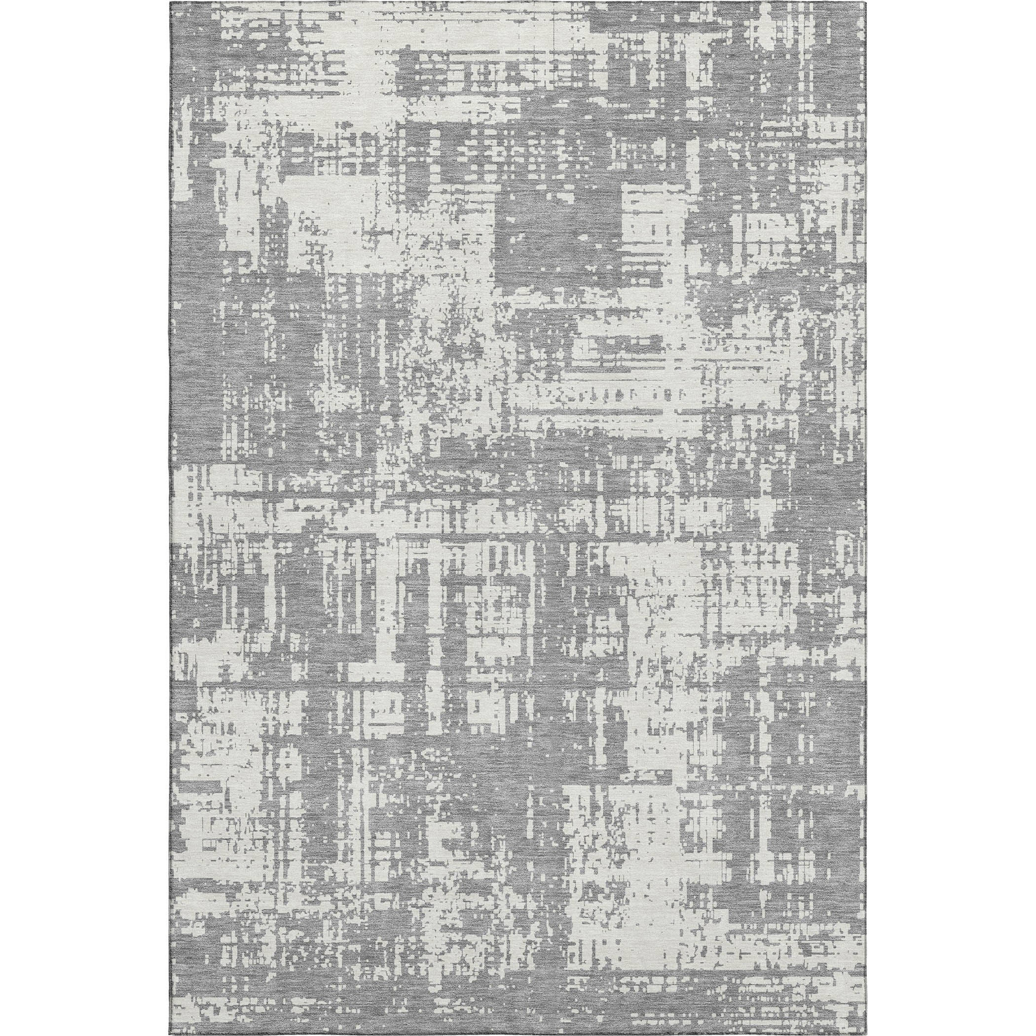 Queenstown Machine Washable Transitional Gray Rug 2'6" x 3'10" #shape_Rectangle