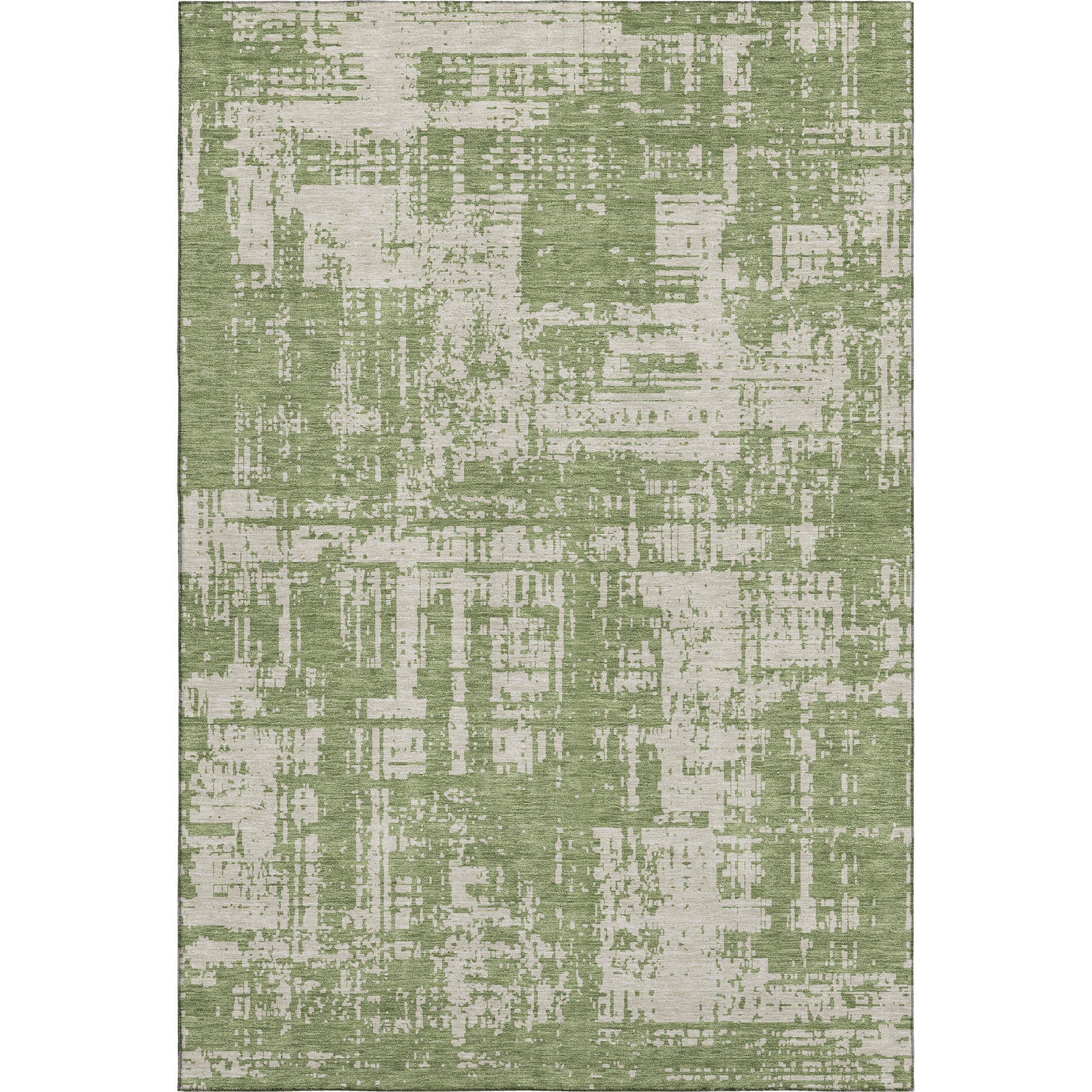 Queenstown Machine Washable Transitional Green Rug 2'6" x 3'10" #shape_Rectangle
