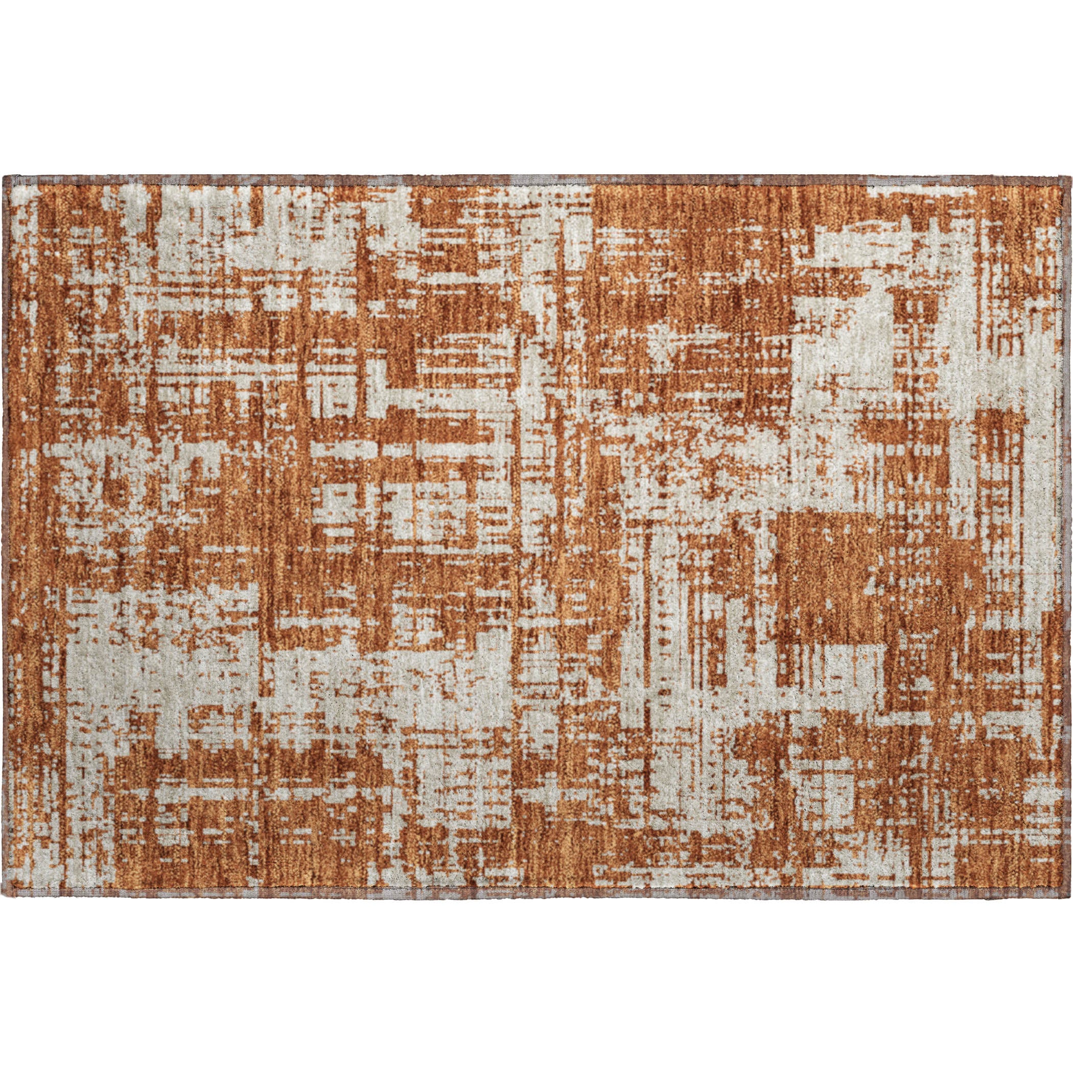 Queenstown Machine Washable Transitional Paprika Orange Rug 1'8" x 2'6" #shape_Rectangle