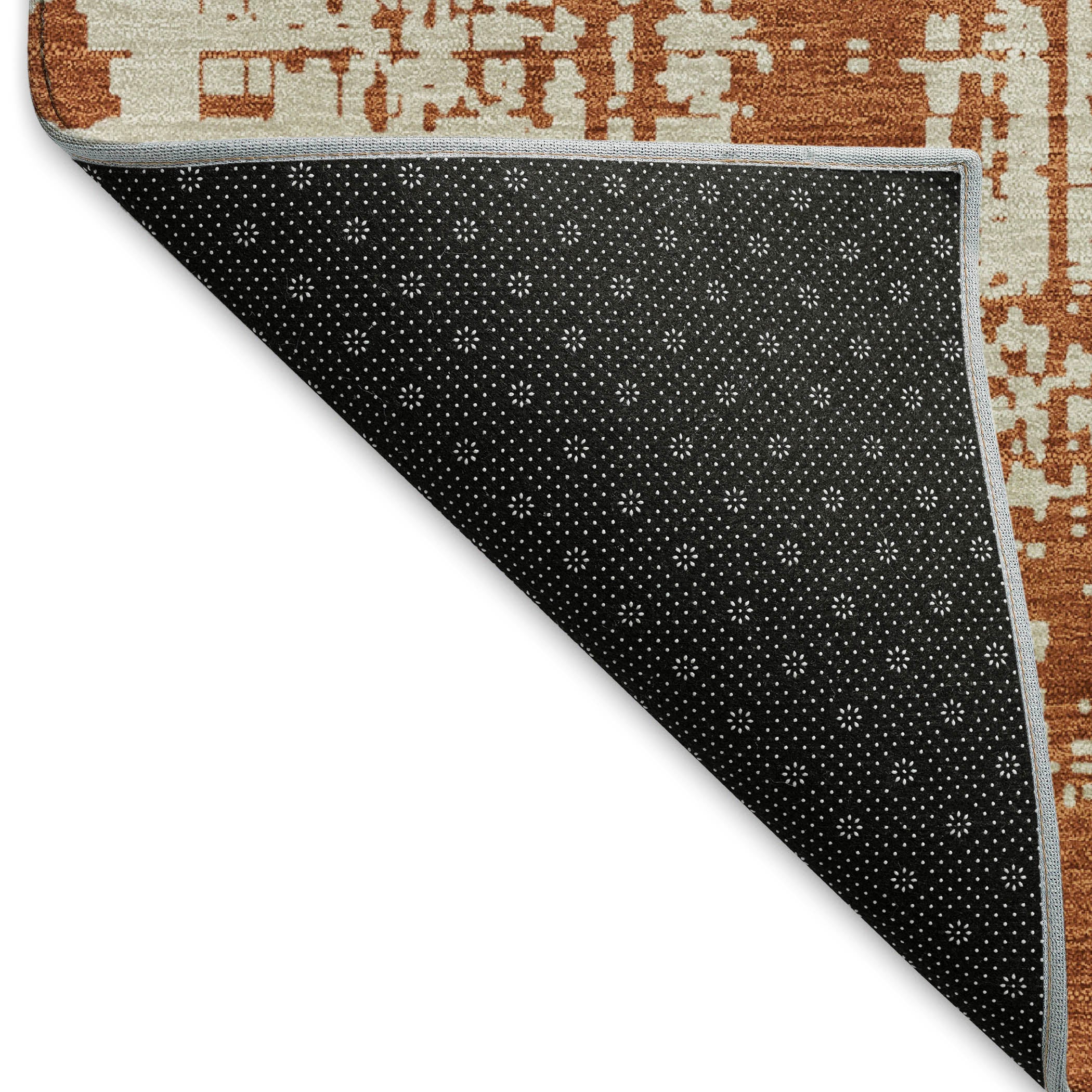Queenstown Machine Washable Transitional Paprika Orange Rug 1'8" x 2'6" #shape_Rectangle