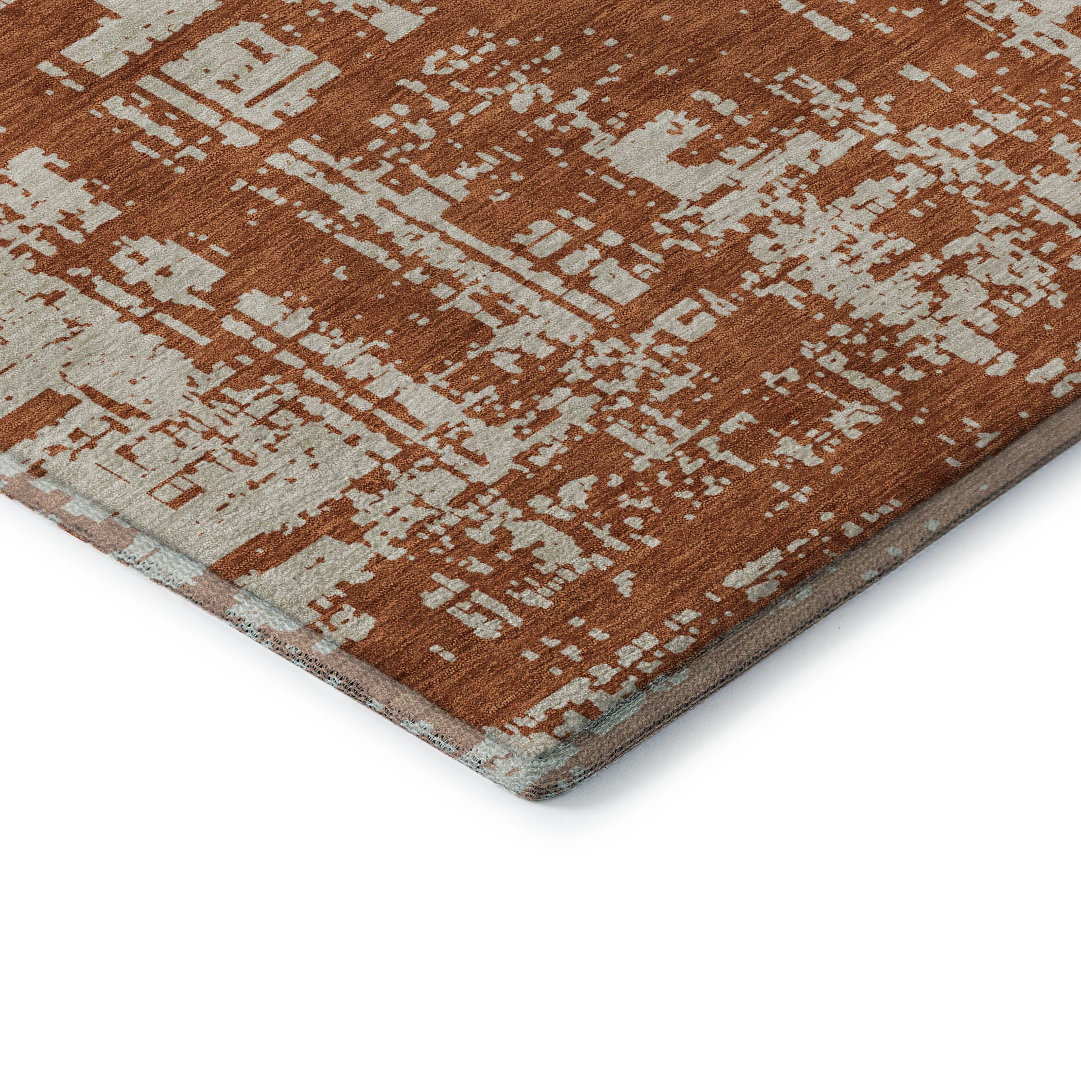Queenstown Machine Washable Transitional Paprika Orange Rug 1'8" x 2'6" #shape_Rectangle