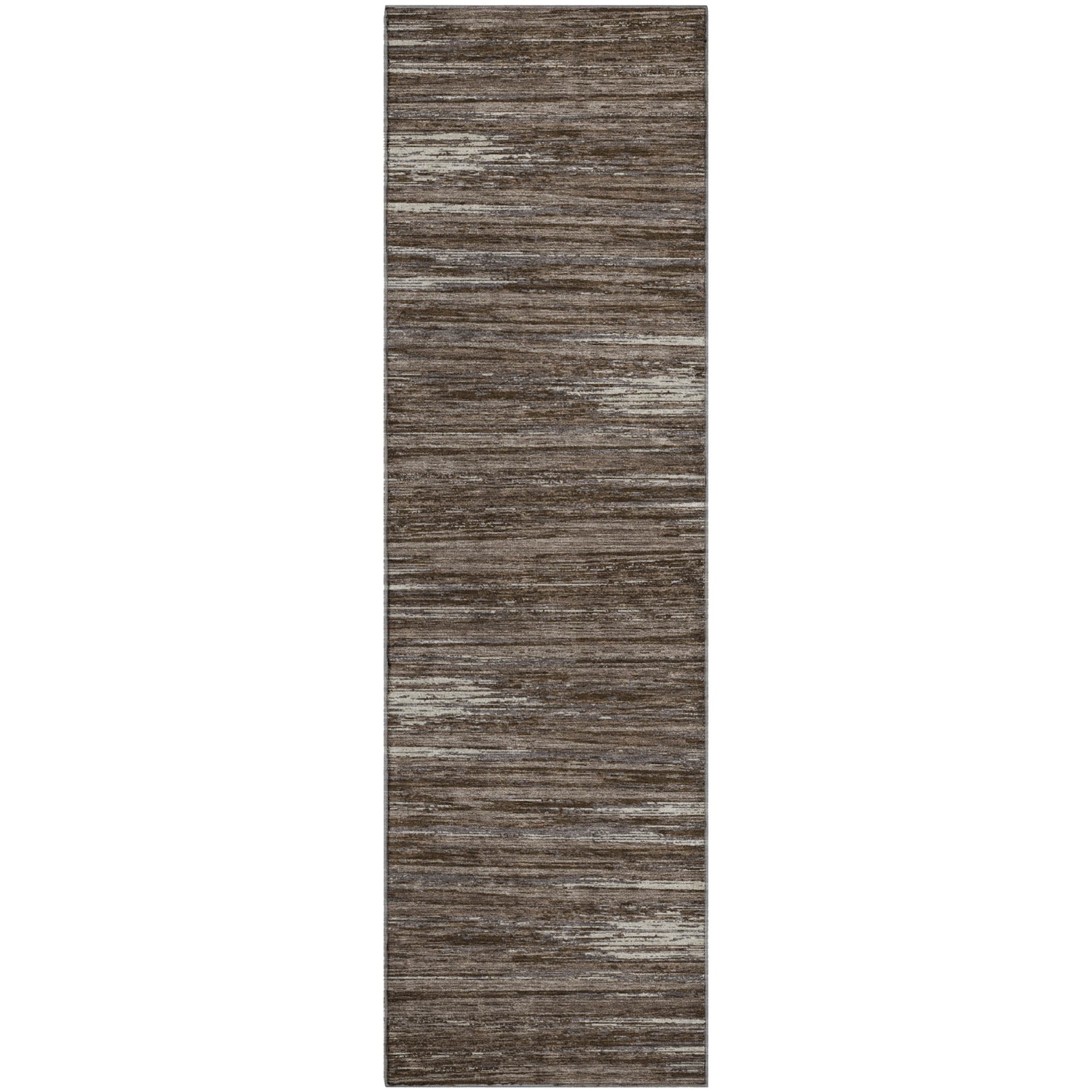 Seoul Machine Washable Transitional Brown Rug 2'3" x 7'6" #shape_Runner