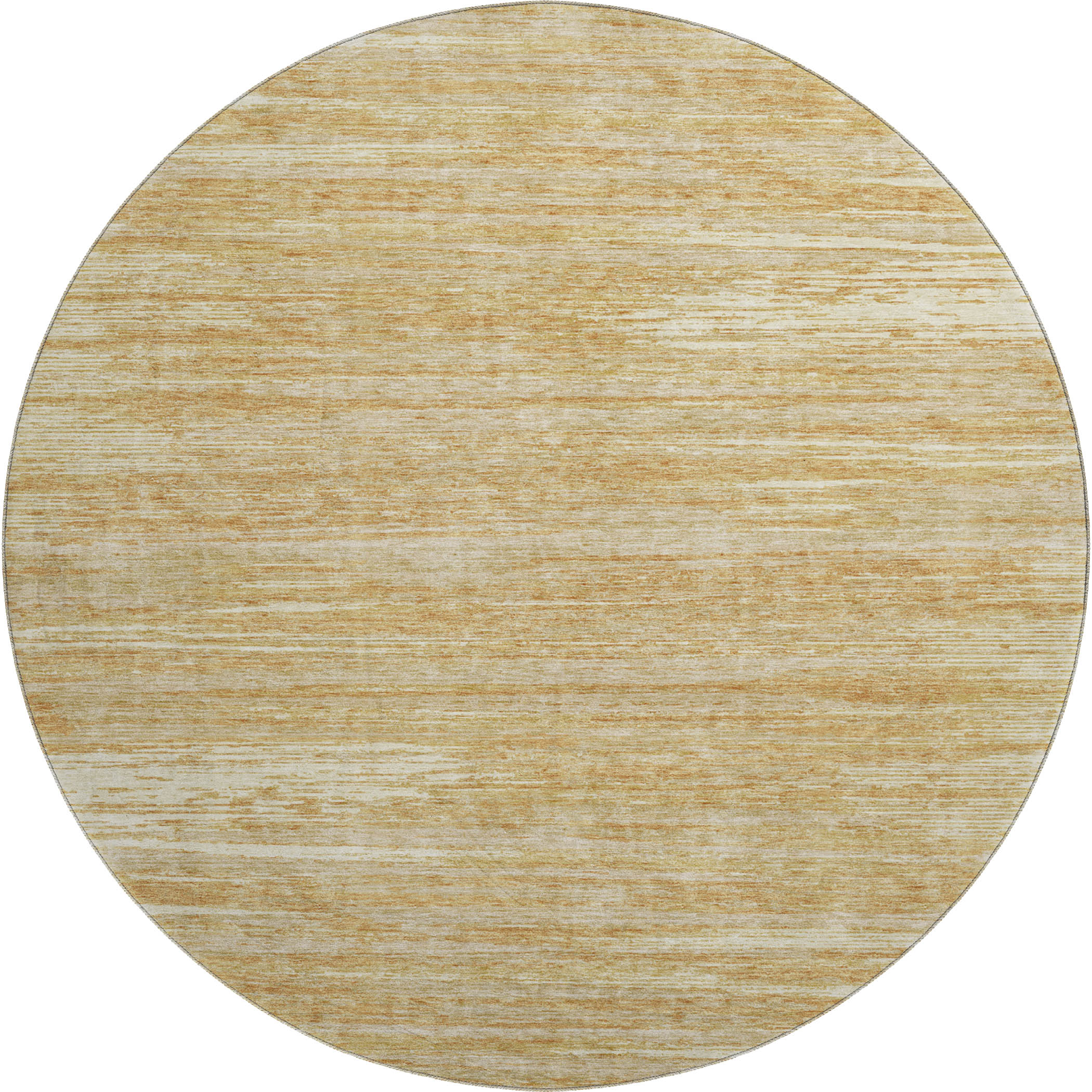Seoul Machine Washable Transitional Gold Rug 8' x 8' #shape_Round
