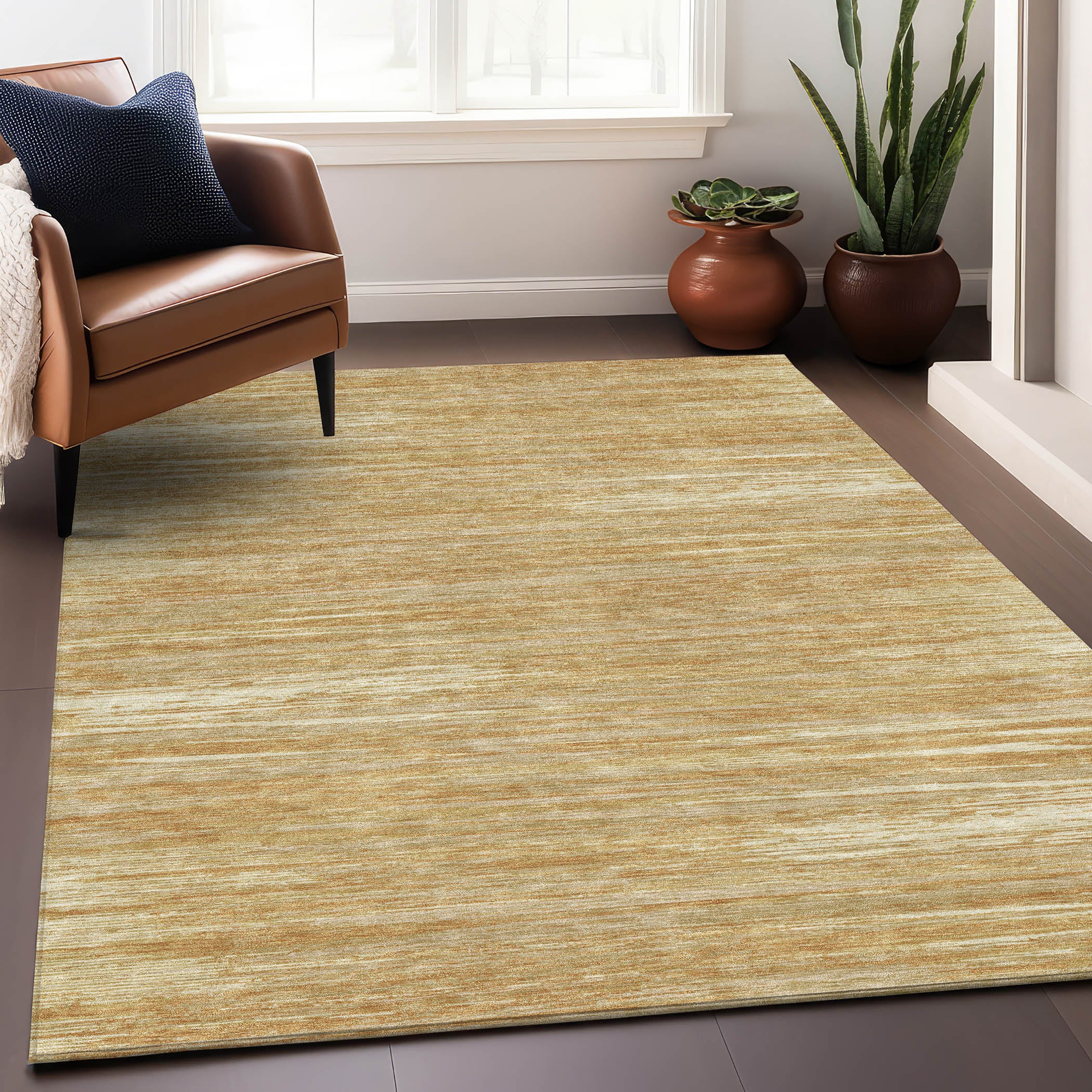 Seoul Machine Washable Transitional Gold Rug 2'6" x 3'10" #shape_Rectangle