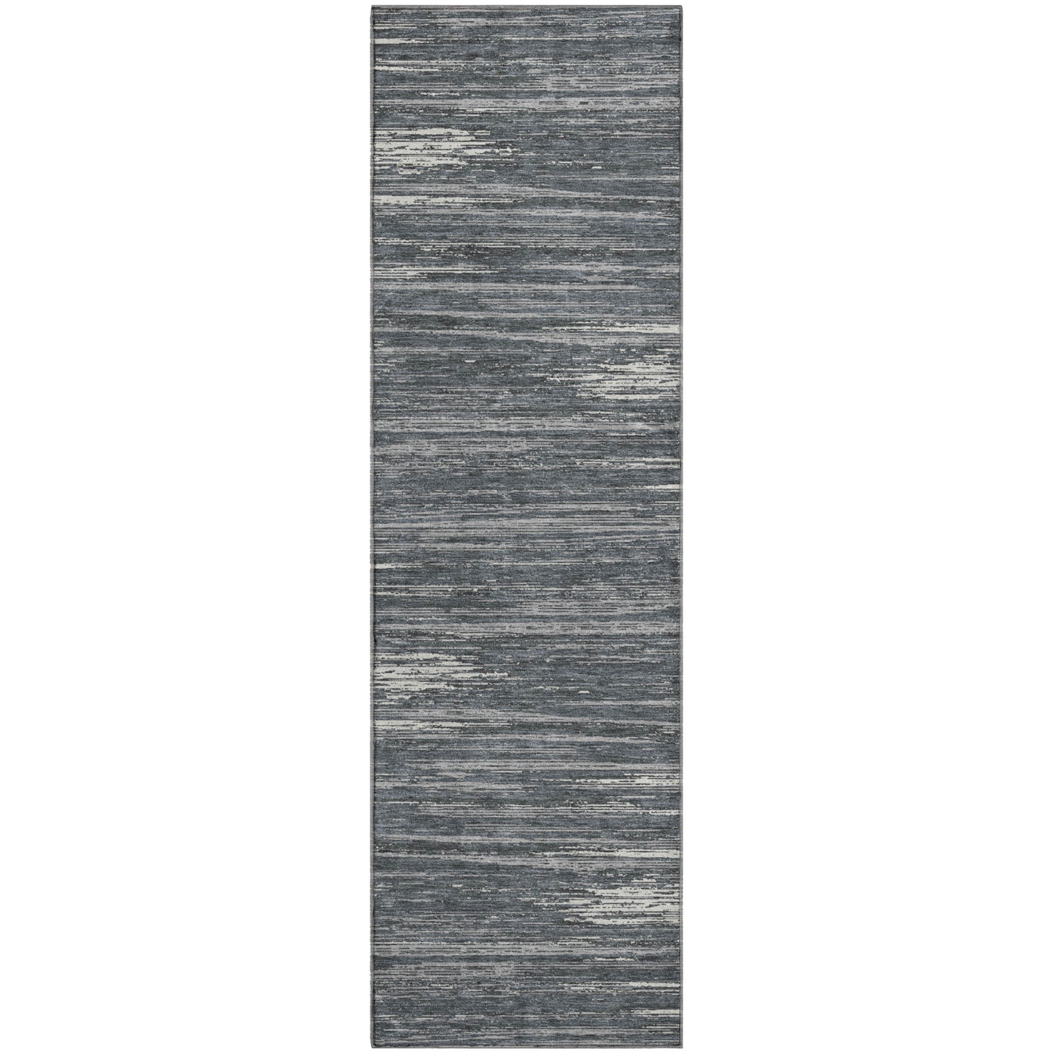 Seoul Machine Washable Transitional Gray Rug 2'3" x 7'6" #shape_Runner