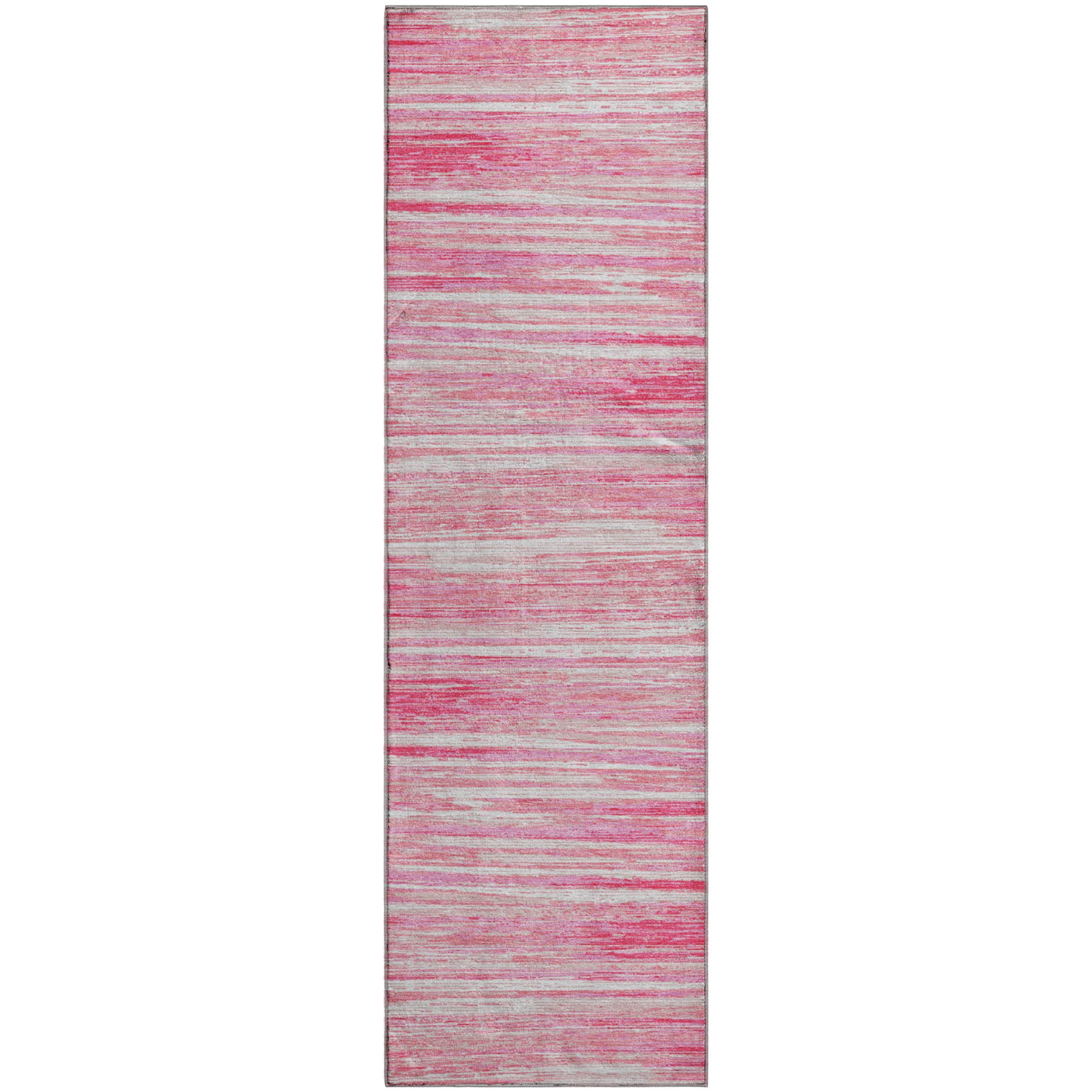 Seoul Machine Washable Transitional Pink Rug 2'3" x 7'6" #shape_Runner