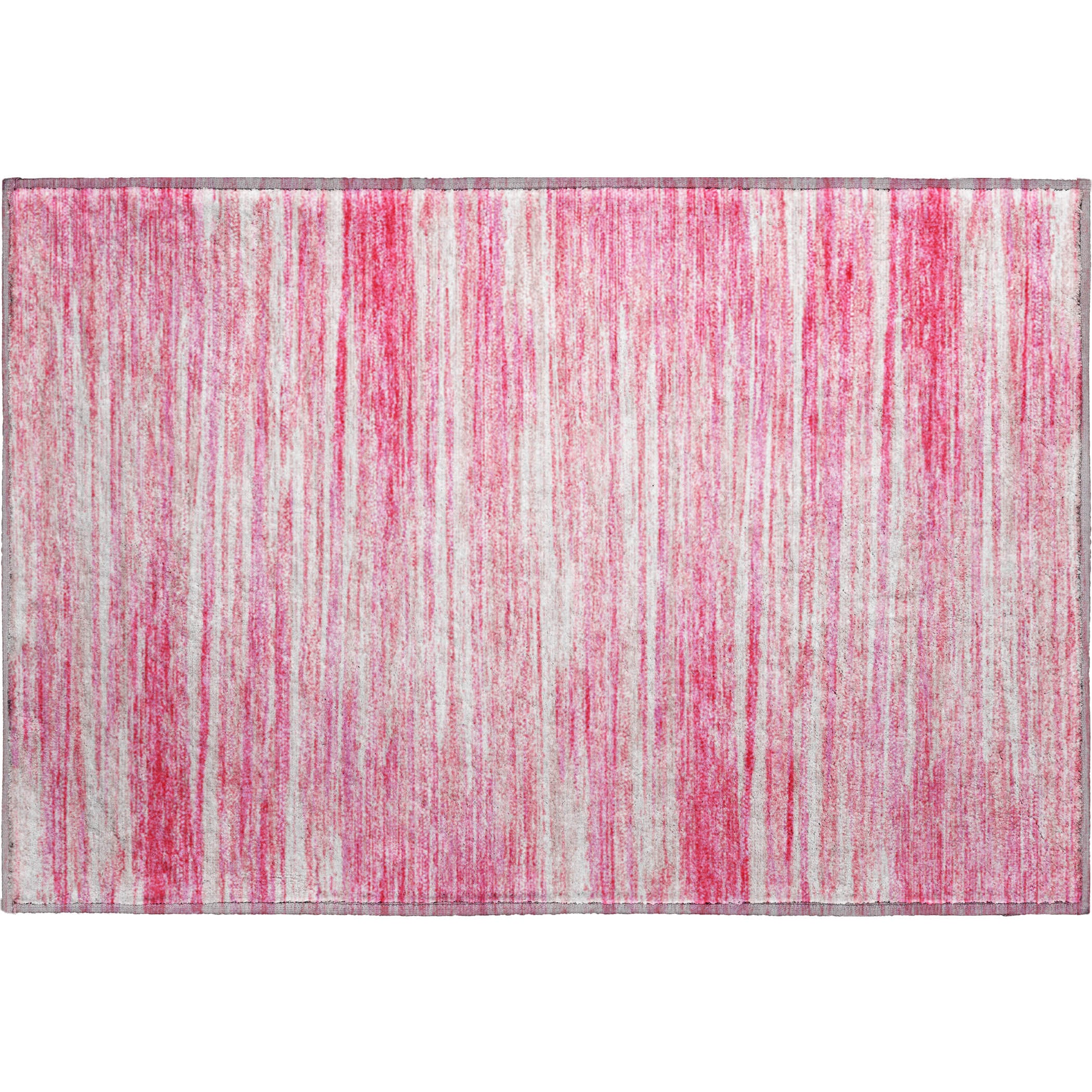 Seoul Machine Washable Transitional Pink Rug 1'8" x 2'6" #shape_Rectangle