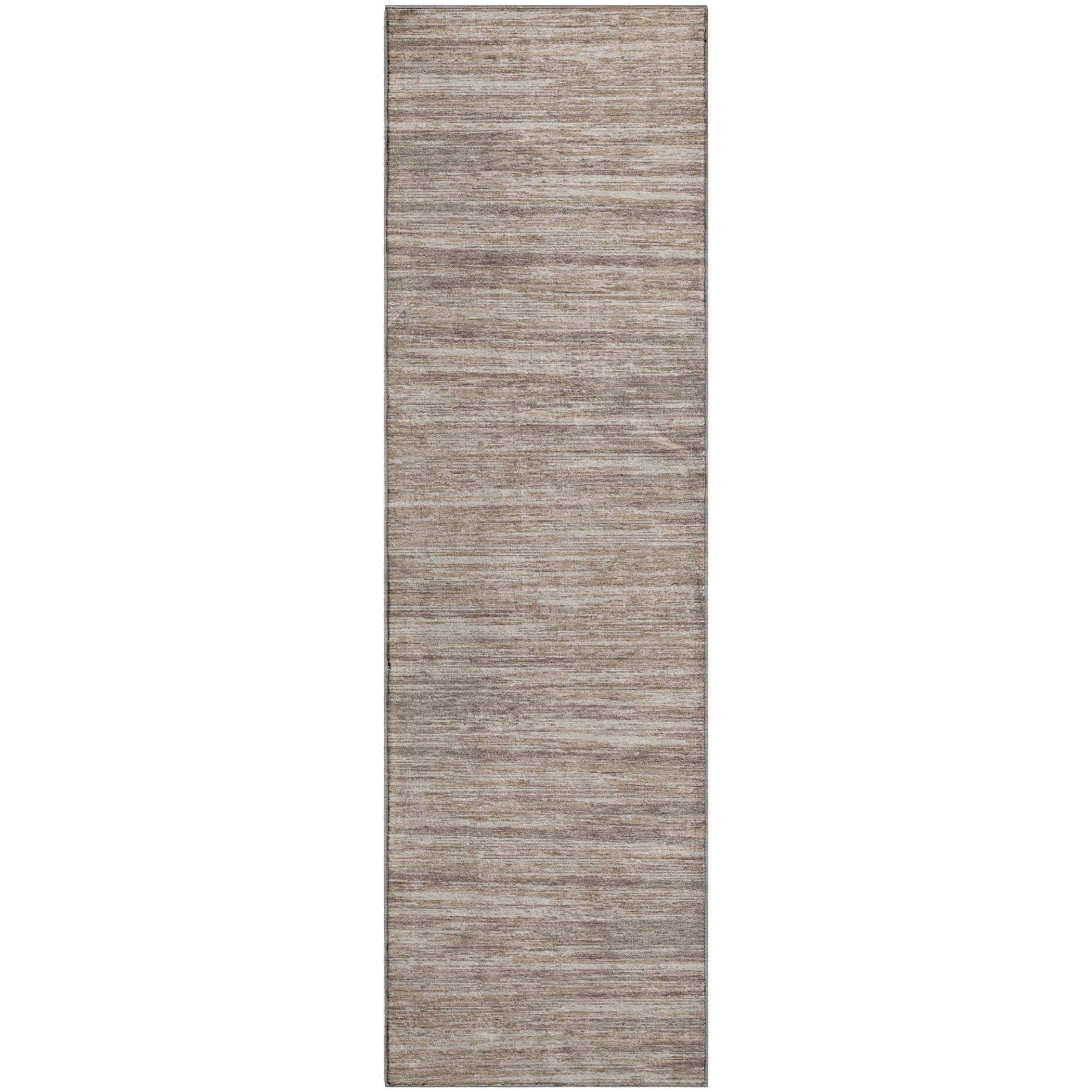 Seoul Machine Washable Transitional Taupe Brown Rug 2'3" x 7'6" #shape_Runner