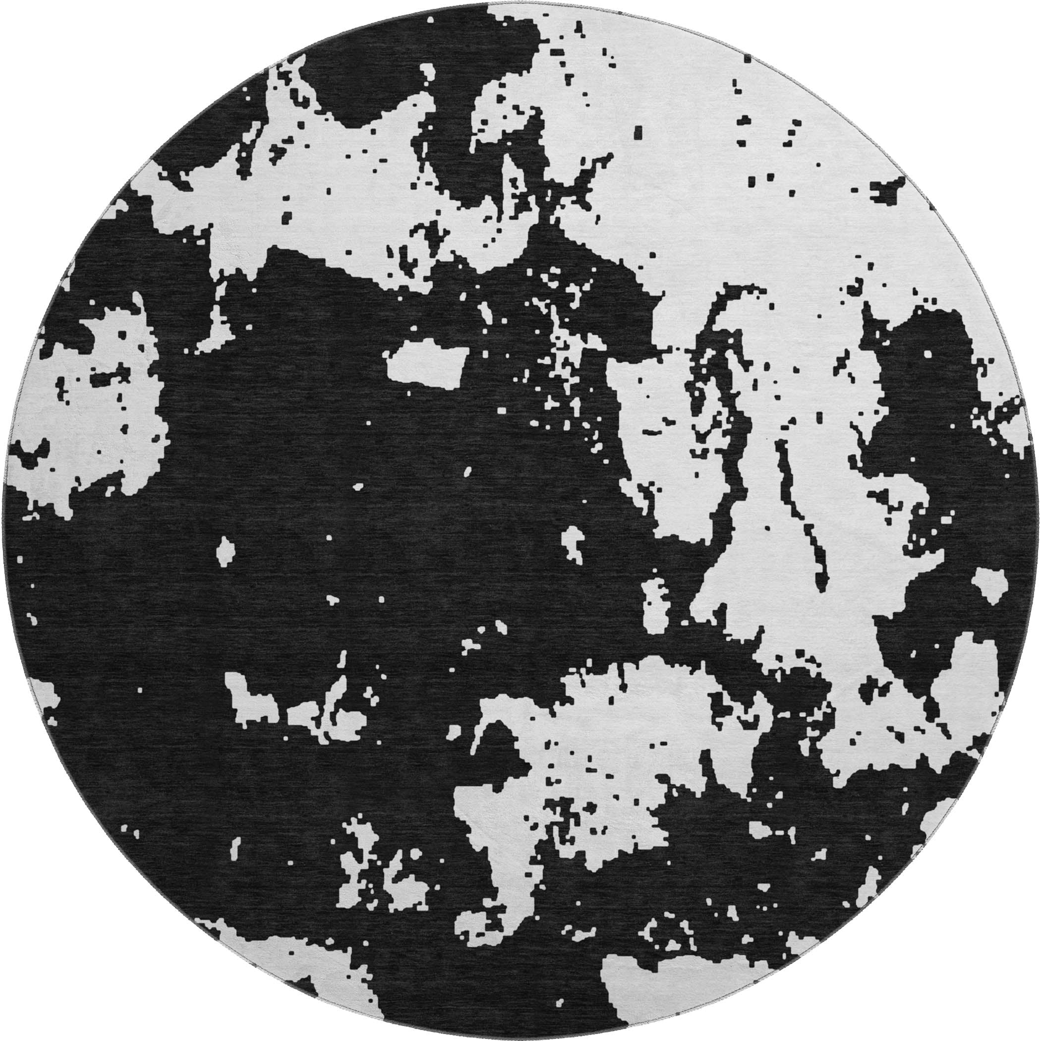 Baku Machine Washable Transitional Black Rug 8' x 8' #shape_Round