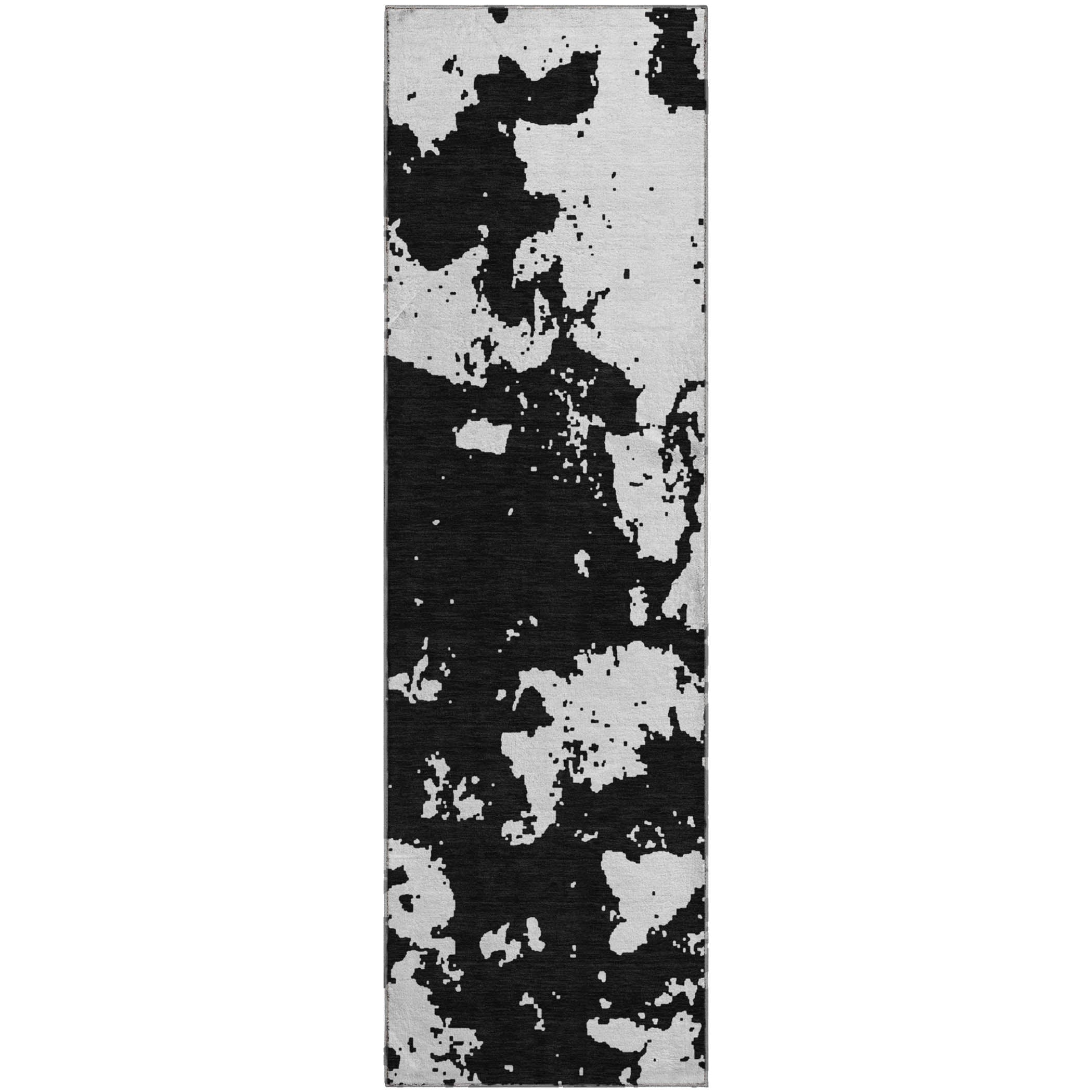 Baku Machine Washable Transitional Black Rug 2'3" x 7'6" #shape_Runner
