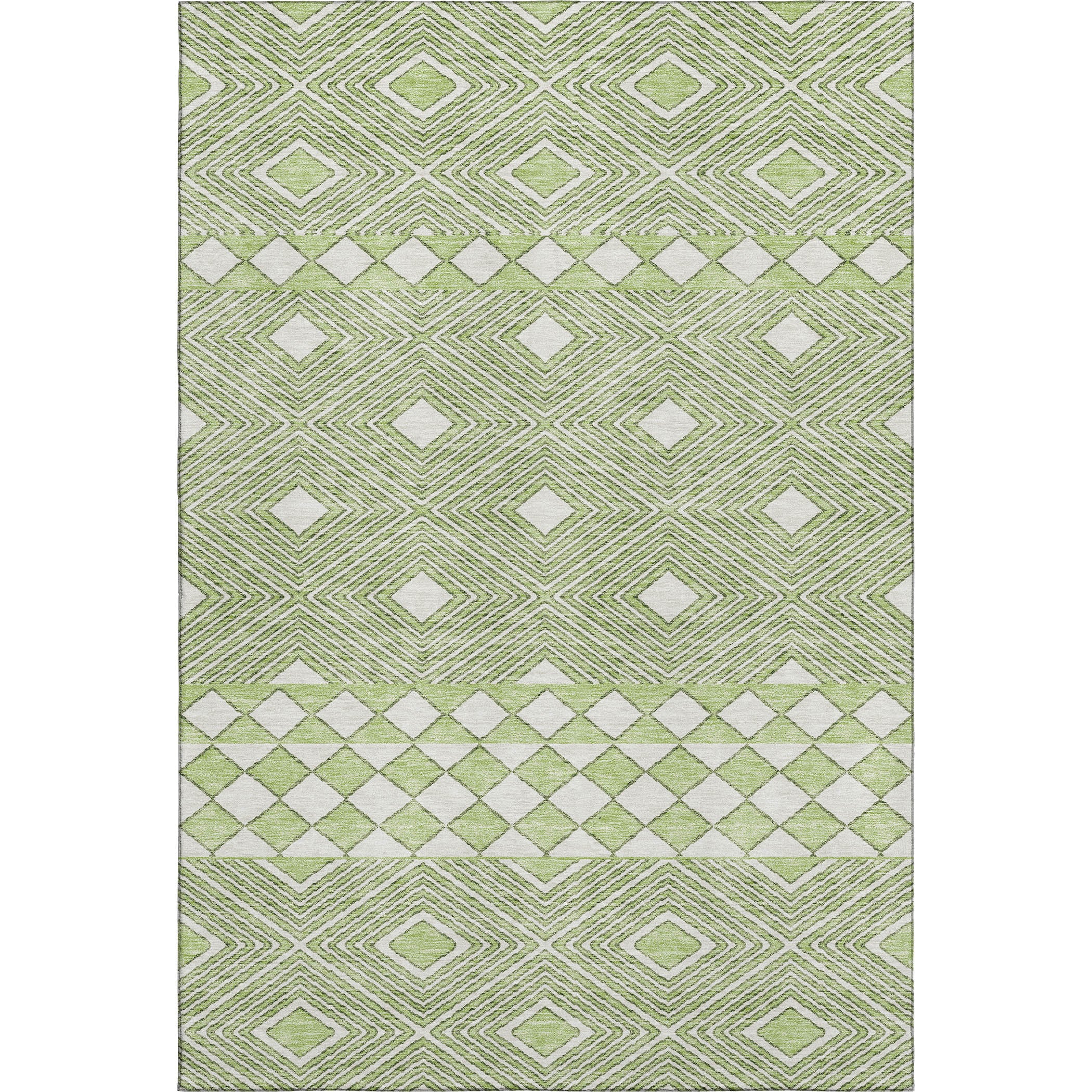 Dubrovnik Machine Washable Transitional Aloe Green Rug 2'6" x 3'10" #shape_Rectangle
