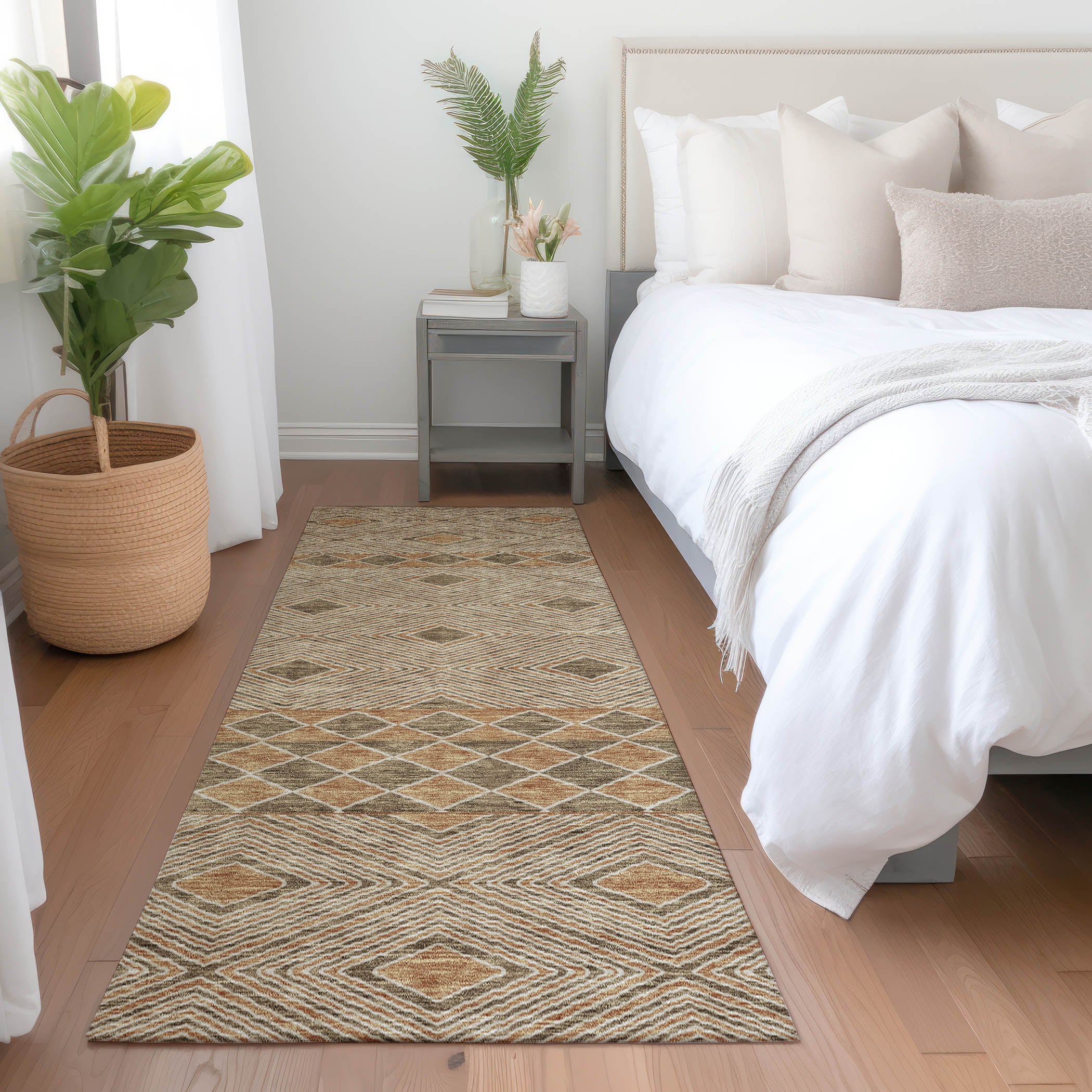 Dubrovnik Machine Washable Transitional Brown Rug 2'3" x 7'6" #shape_Runner