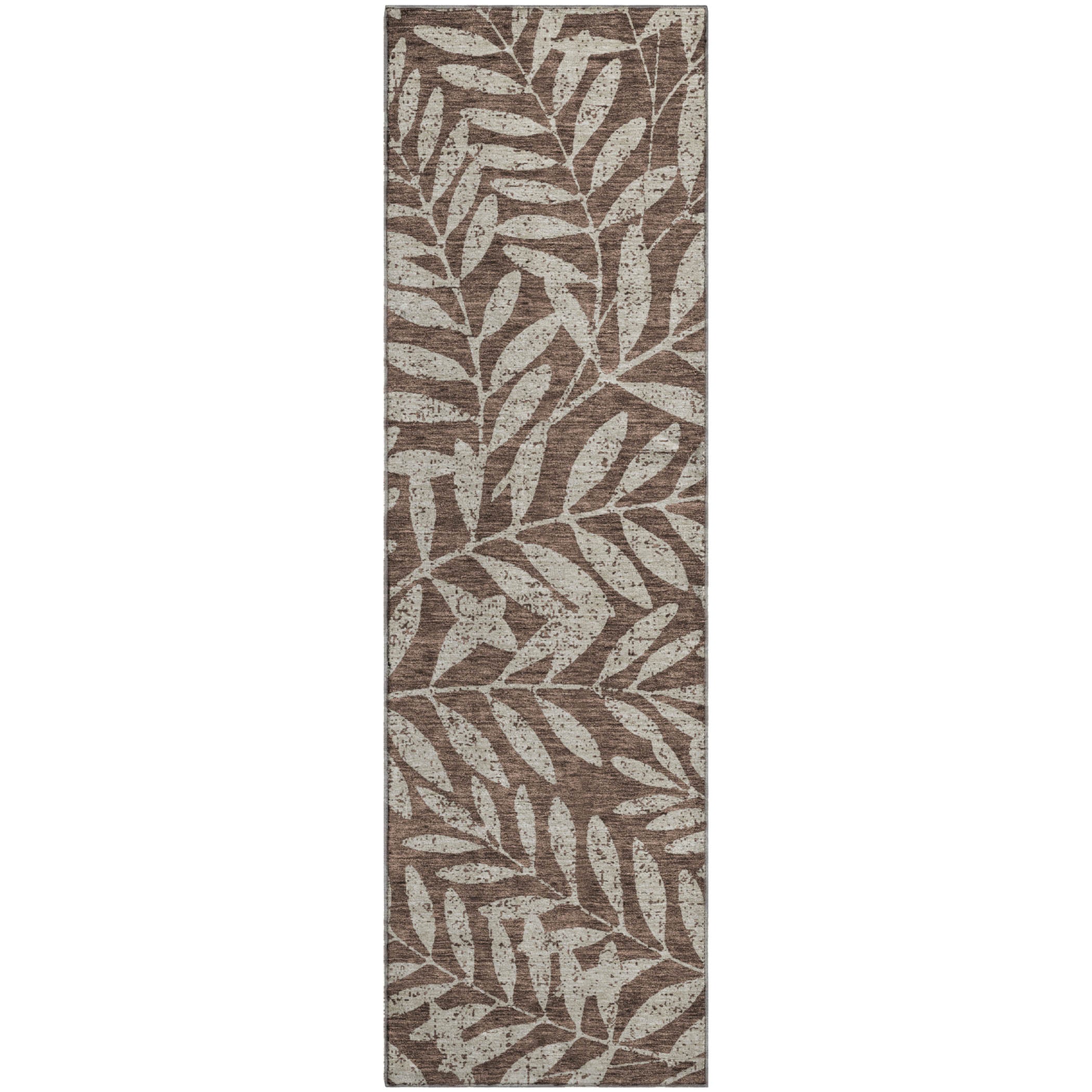 Lima Machine Washable Transitional Brown Rug 2'3" x 7'6" #shape_Runner