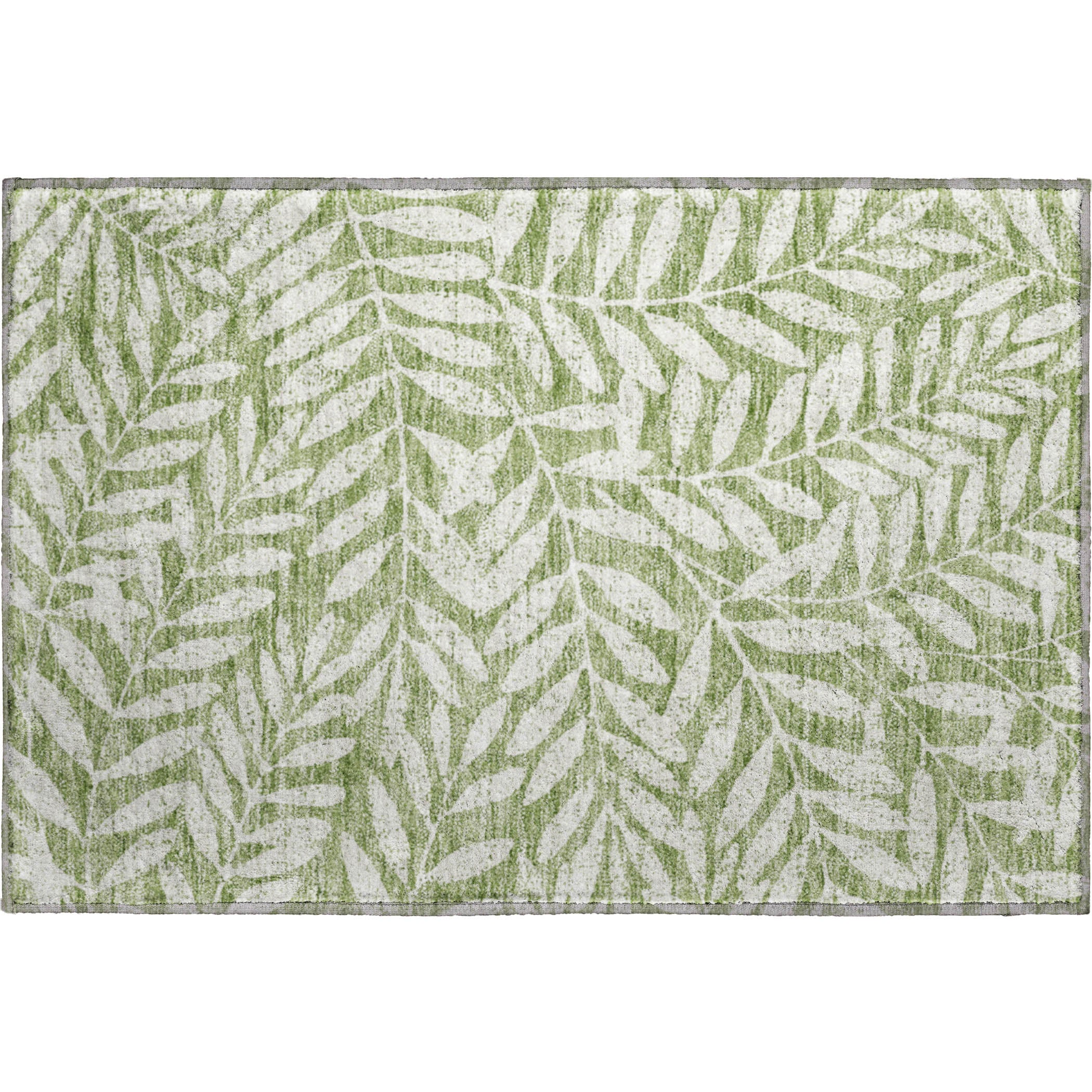 Lima Machine Washable Transitional Green Rug 1'8" x 2'6" #shape_Rectangle