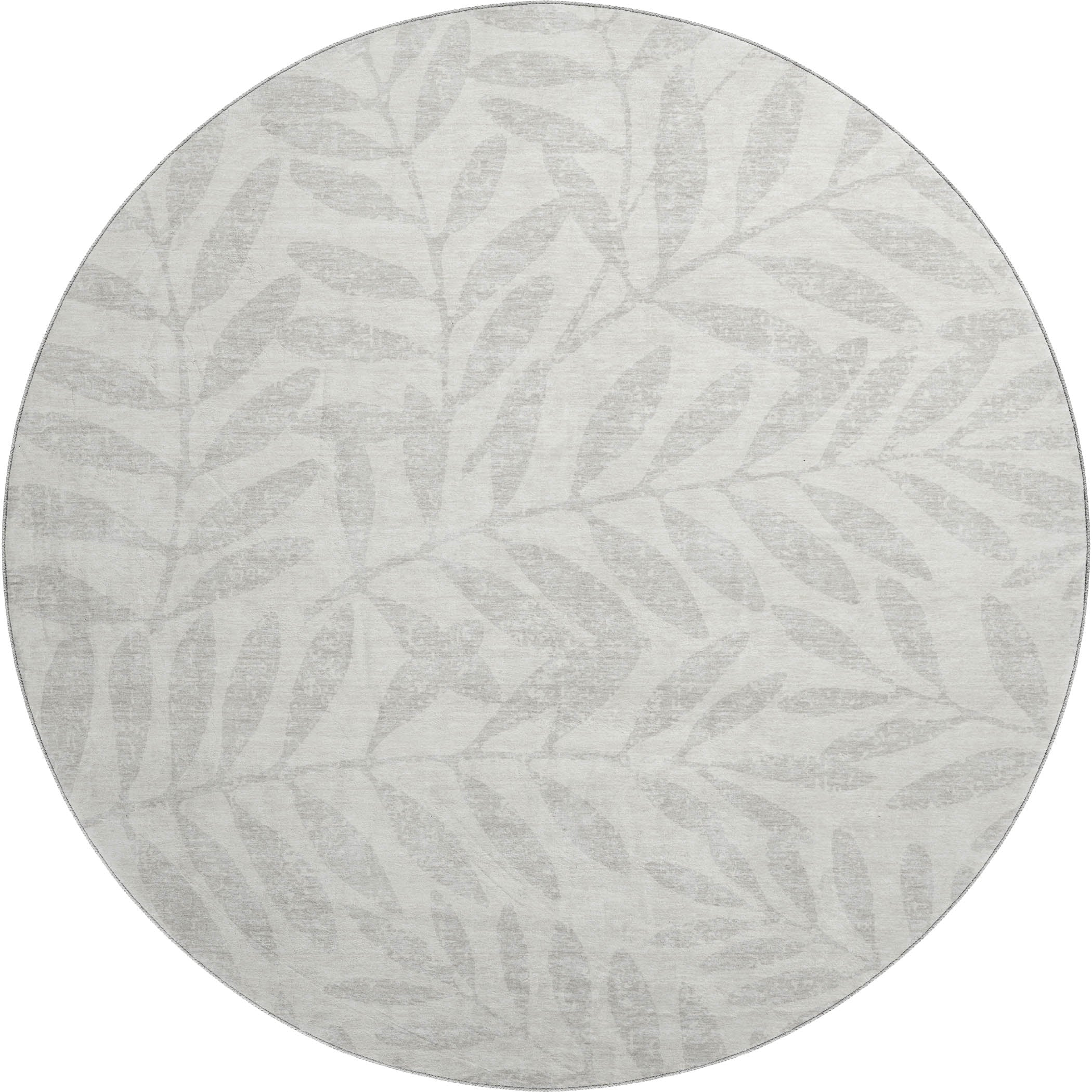 Lima Machine Washable Transitional Ivory Rug 8' x 8' #shape_Round